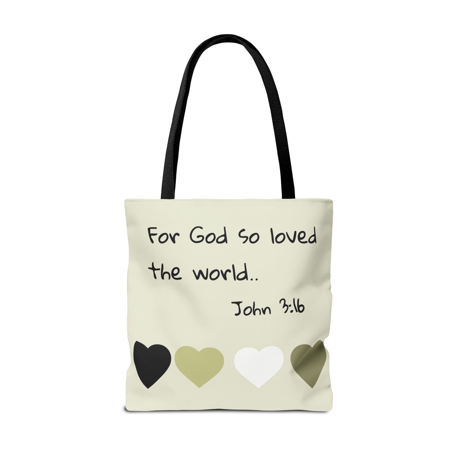 John 3:16 Scripture Tote Bag — "For God so loved the world" Religious Canvas Tote