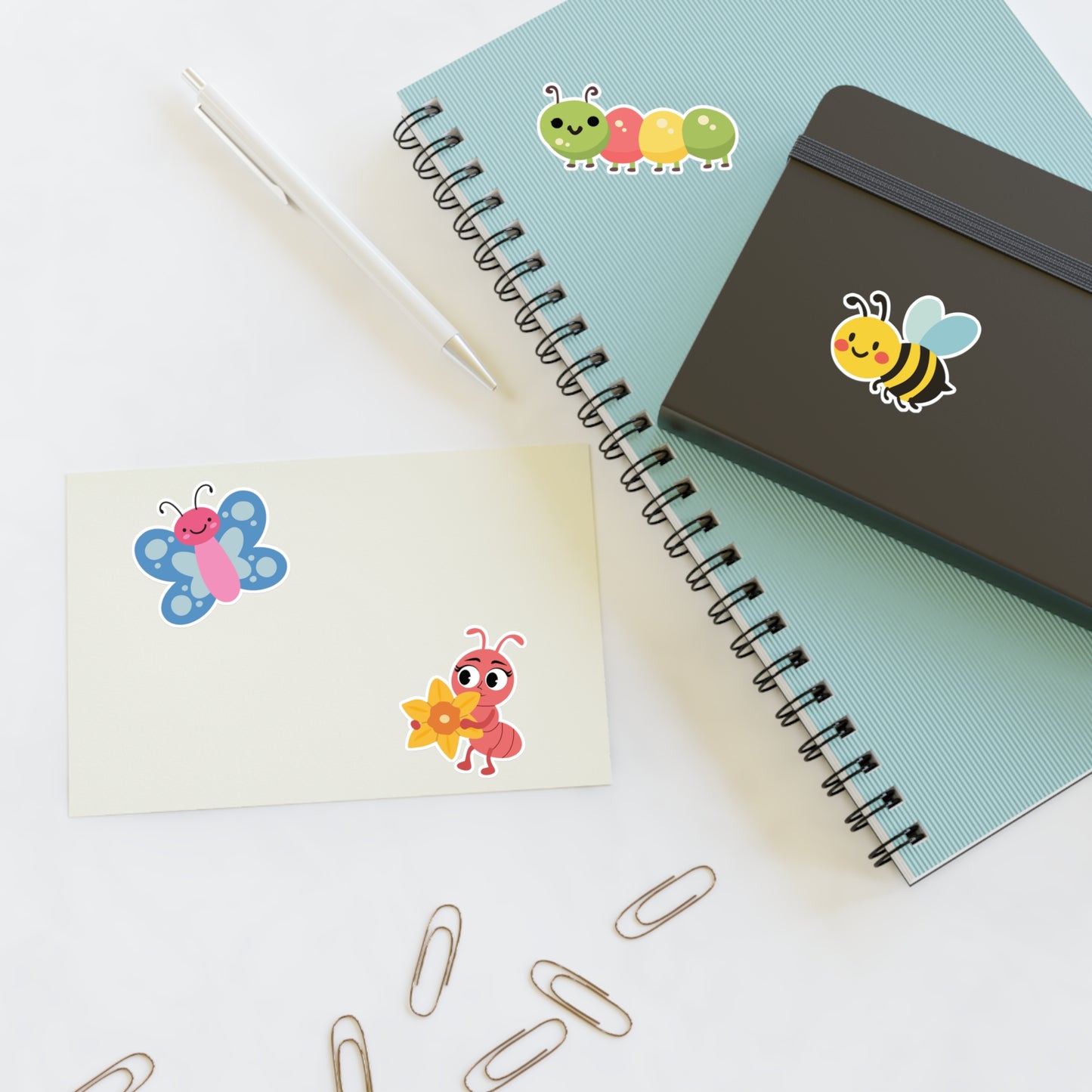 Cute Bug Sticker Sheet —VINYL Stickers for Kids, Scrapbooks & Planners