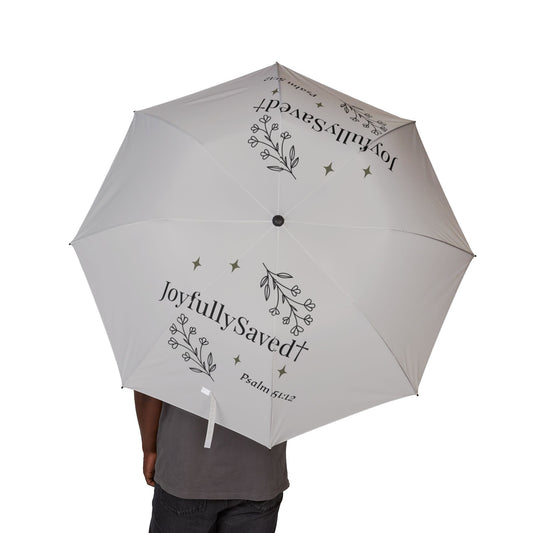 Psalm 51:12 Foldable Umbrella — Joyfully Saved logo Christian Statement