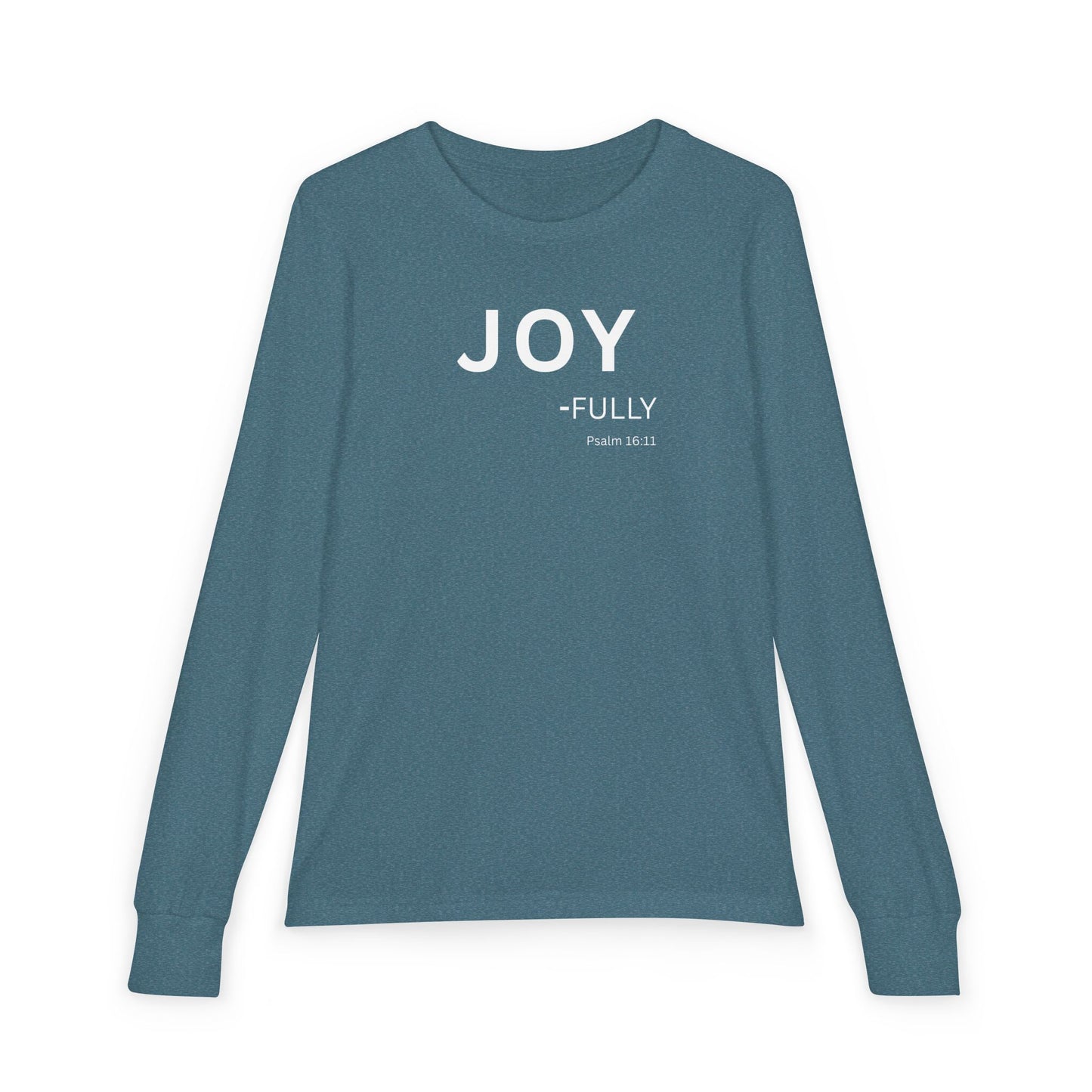 Joy-fully Psalm 16:11 Youth Jersey Long Sleeve Tee | Christian youth Shirt
