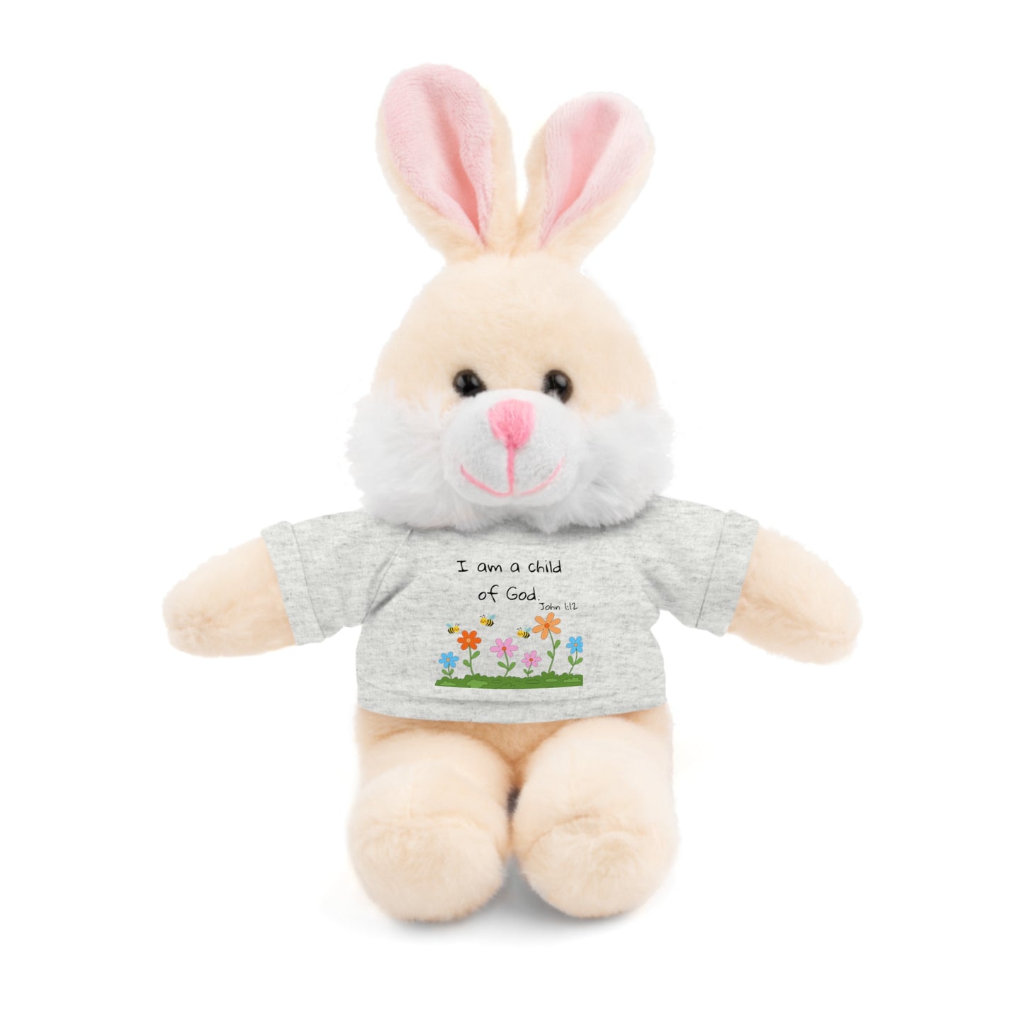 Christan Plush Toy, John 1:12  — Stuffed Animal with 'I Am a Child of God' T‑Shirt