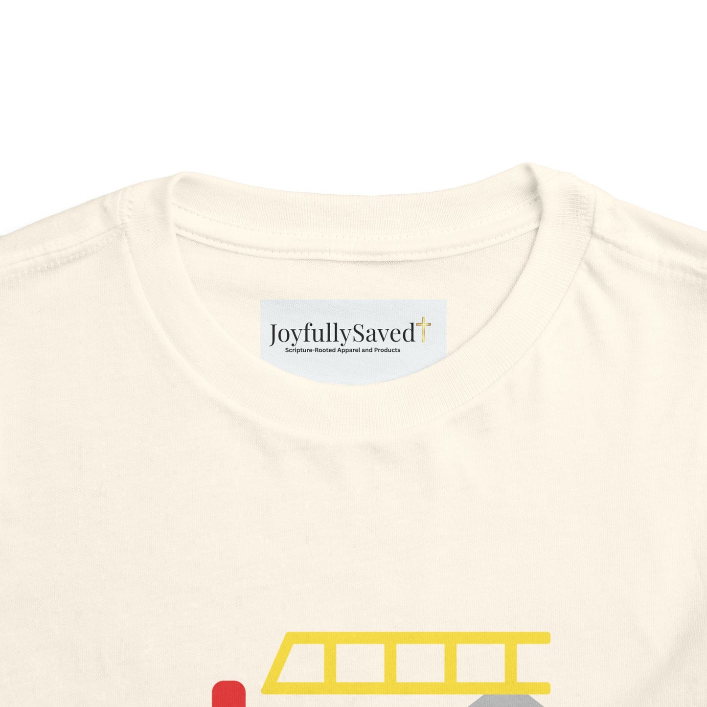Christian Toddler Tee — Fire Truck Graphic (John 15:13)