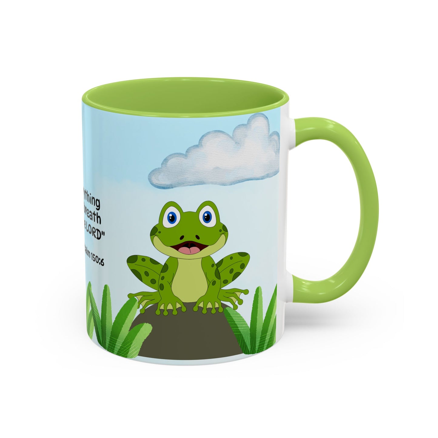 Frog Coffee Mug — Christian Ceramic Mug (Psalm 150:6)