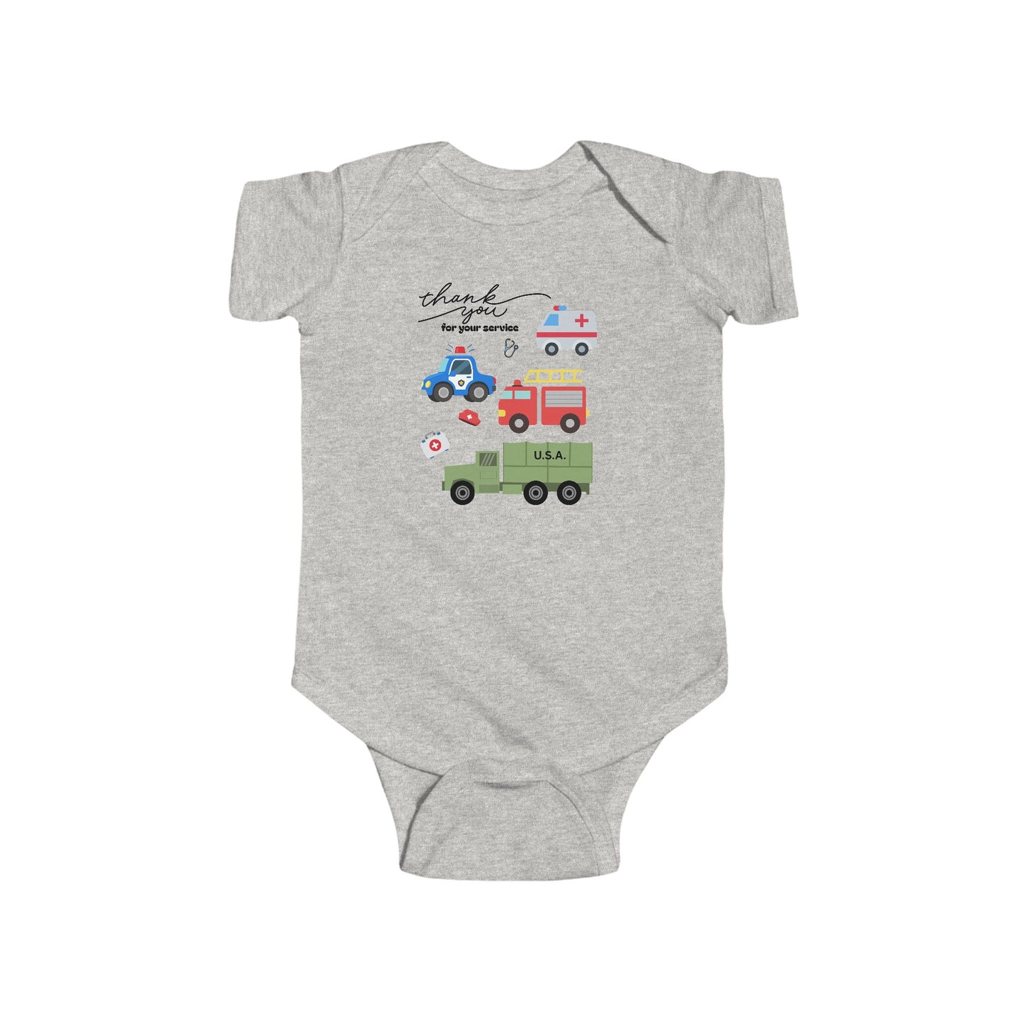 Christian Infant Bodysuit - Hero Vehicles Baby Onesie (John 15:13)