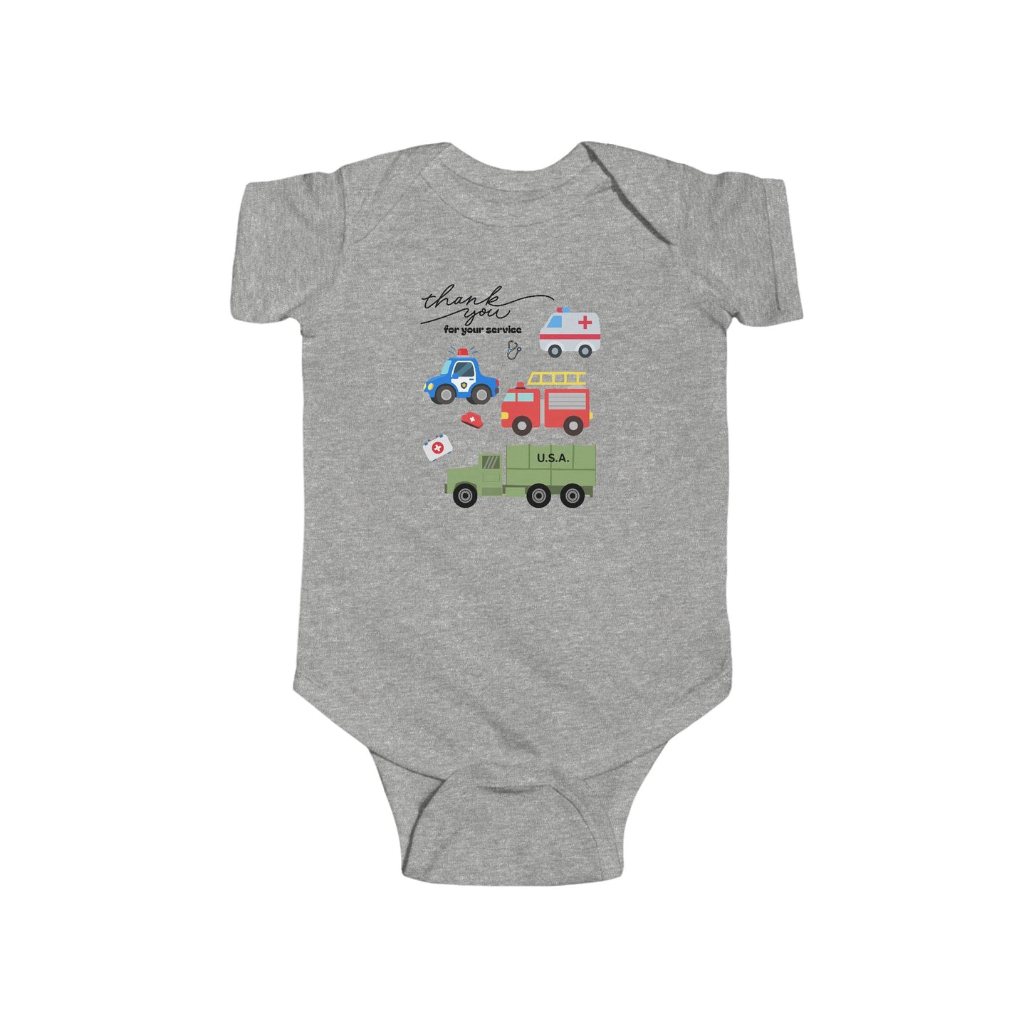 Christian Infant Bodysuit - Hero Vehicles Baby Onesie (John 15:13)