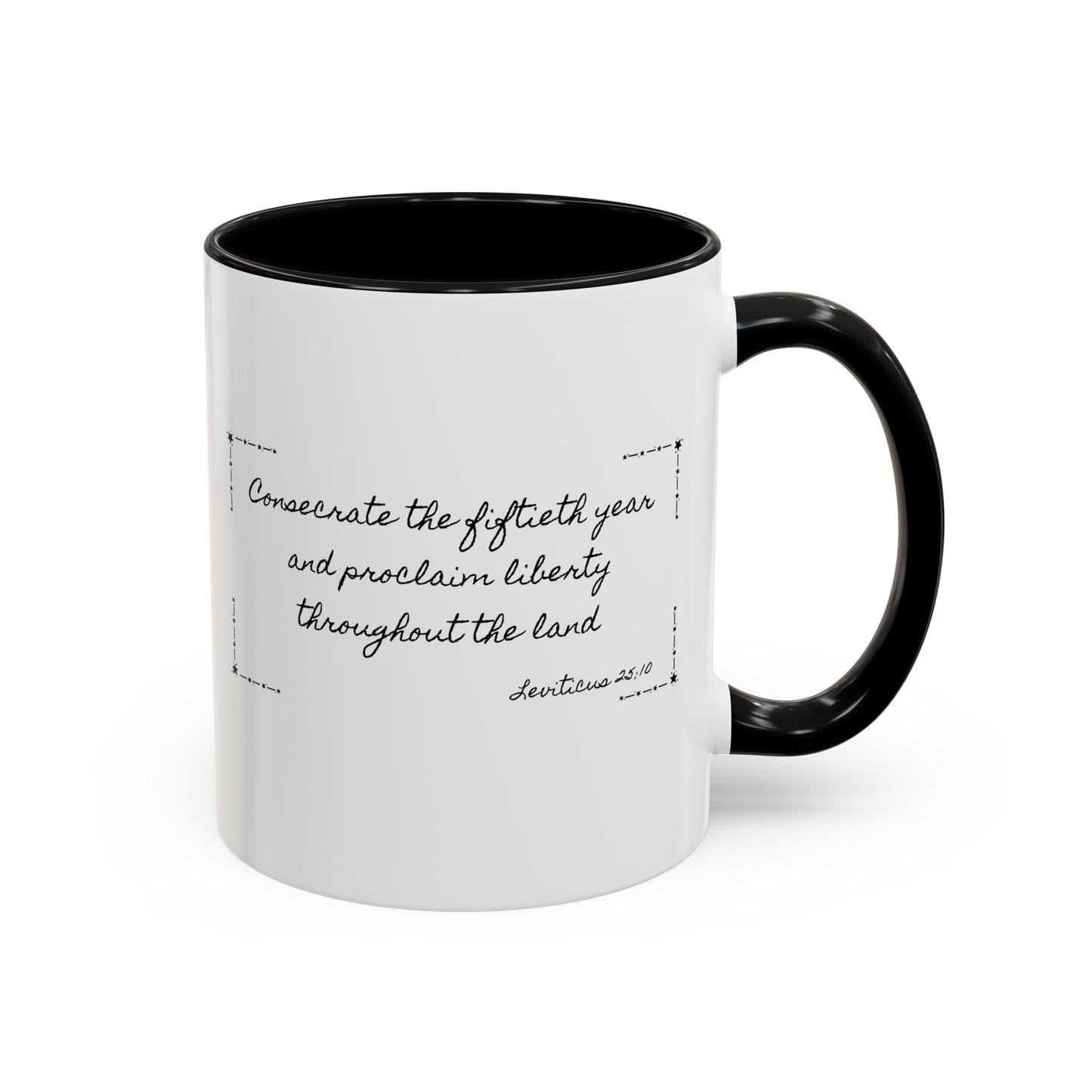 Accent Coffee Mug —  Scripture Patriotic 250th USA Anniversary (Leviticus 25:10)