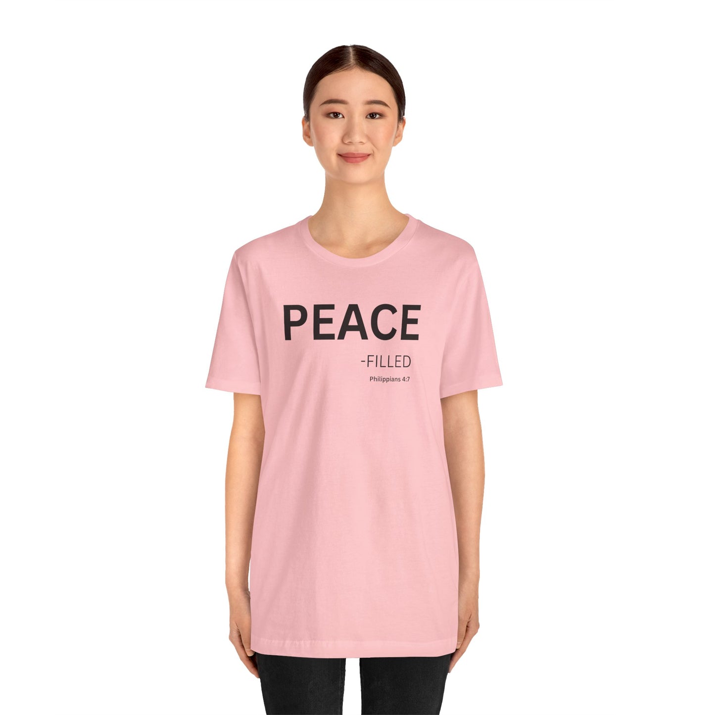 PEACE - filled - (Philippans 4:7)Philippians 4:7 (NIV)  | Christian Statement T-Shirt