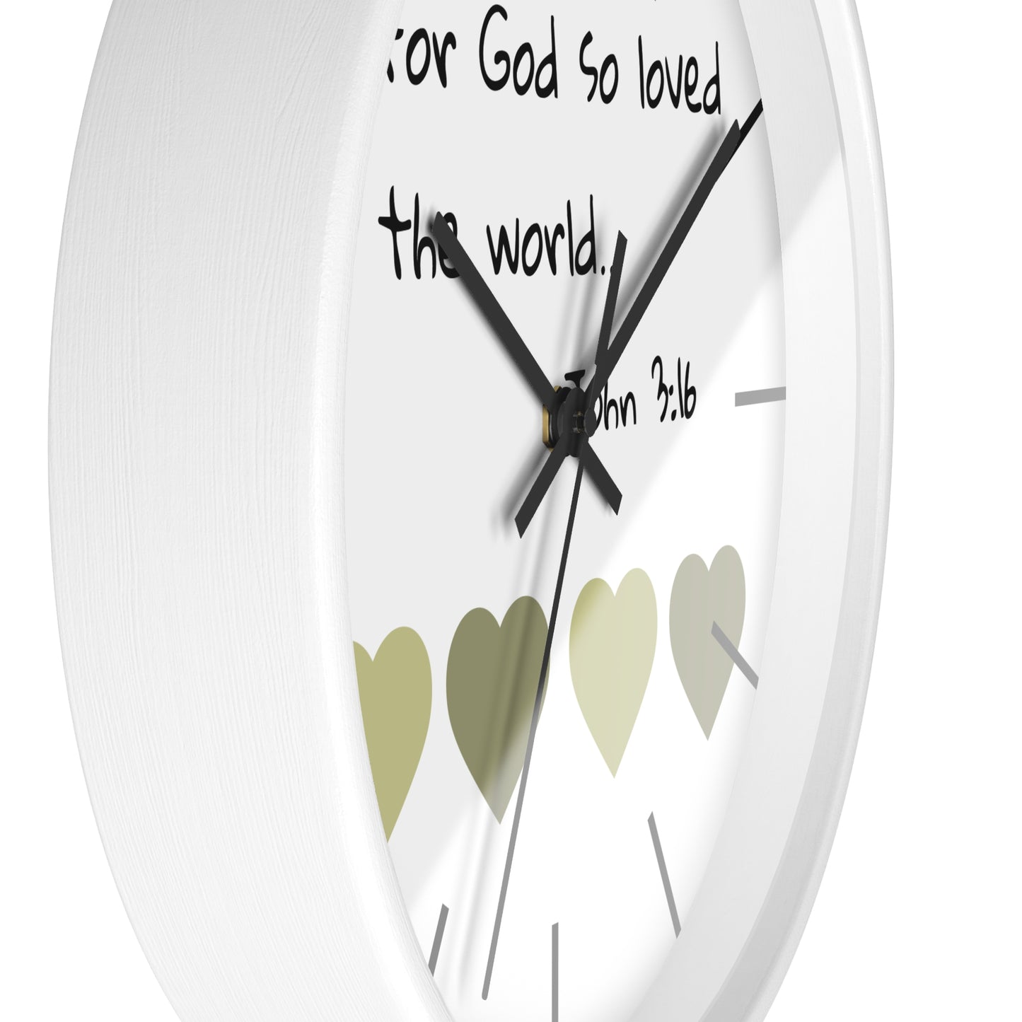 Wall Clock - "For God So Loved the World" John 3:16 Christian Heart Wall Clock