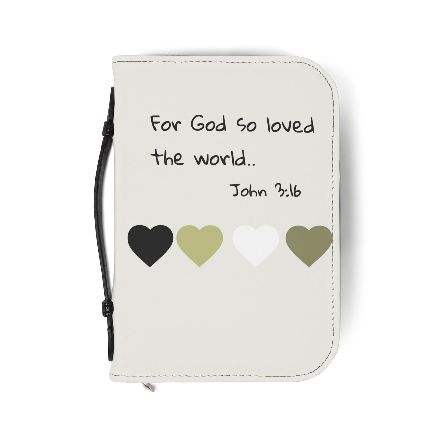 Bible Cover — "For God so loved the world... John 3:16" Heart Design