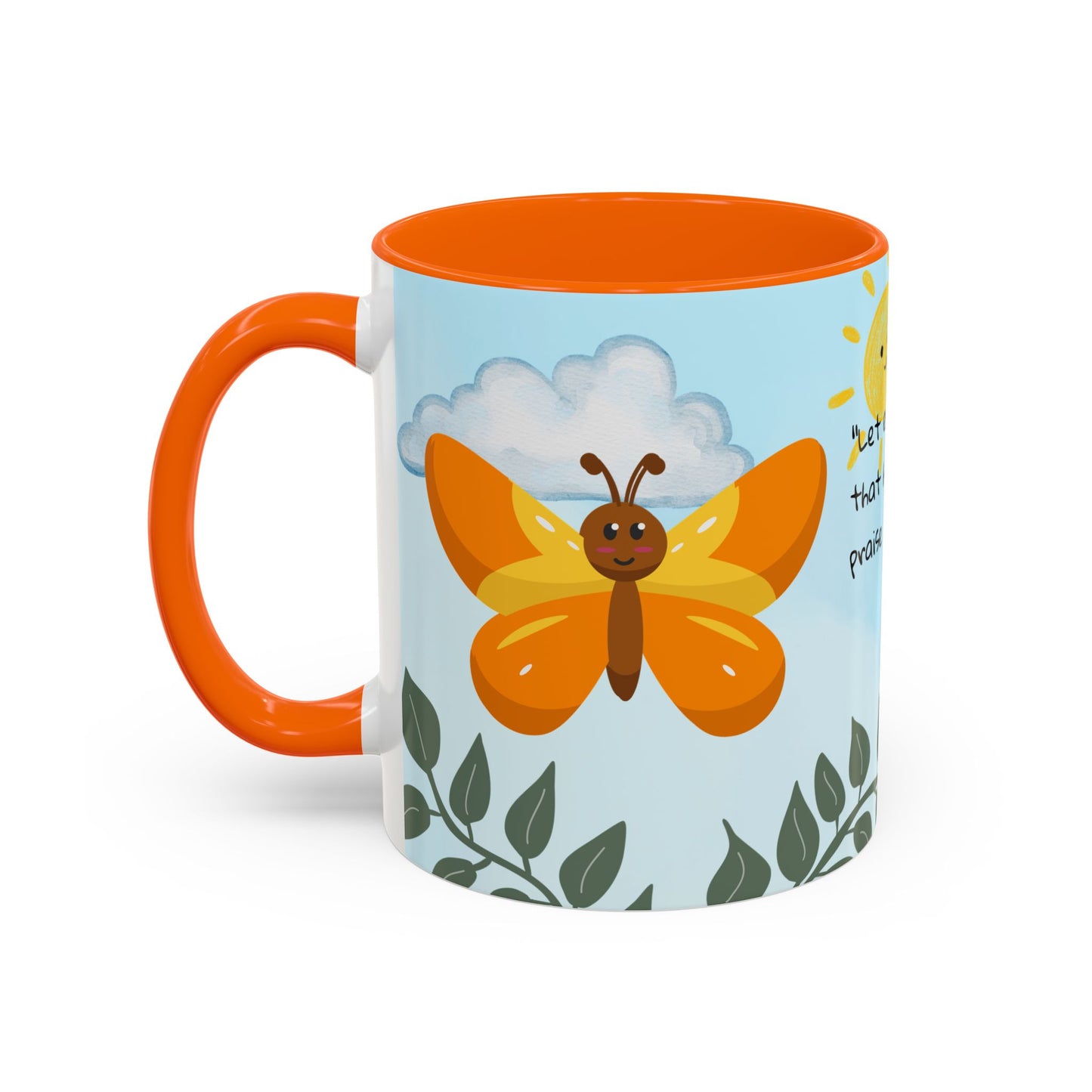 Butterfly Coffee Mug — Christian Ceramic Mug (Psalm 150:6)