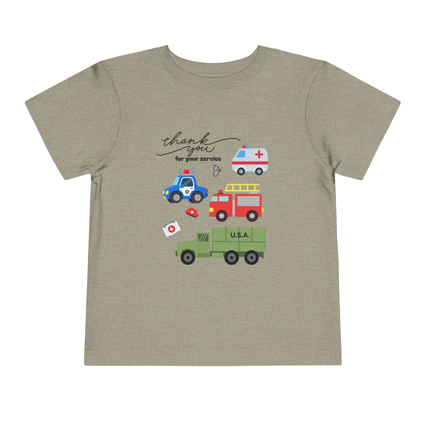Christian Toddler Tee — Emergency Vehicle Graphics (John 15:13)