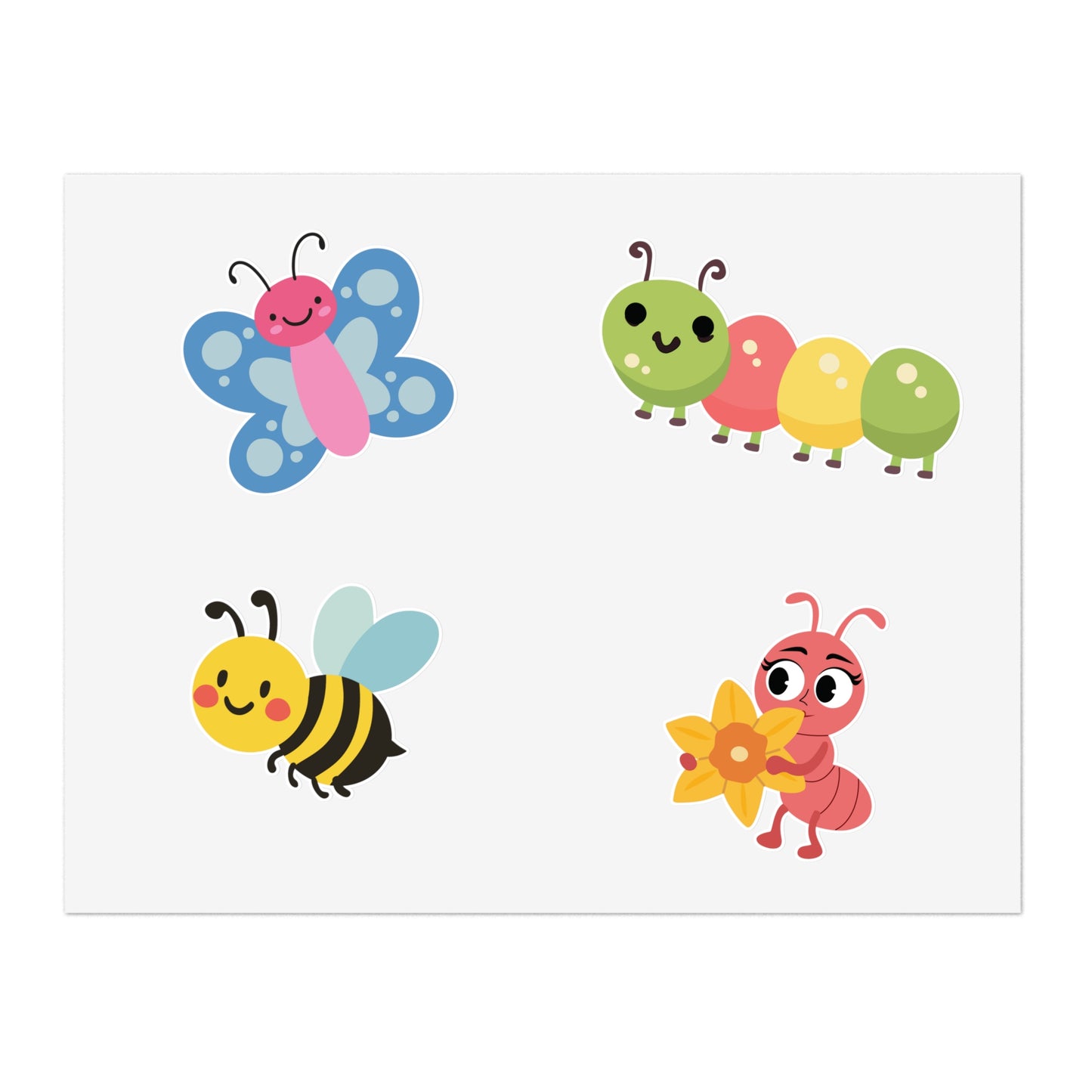 Cute Bug Sticker Sheet —VINYL Stickers for Kids, Scrapbooks & Planners