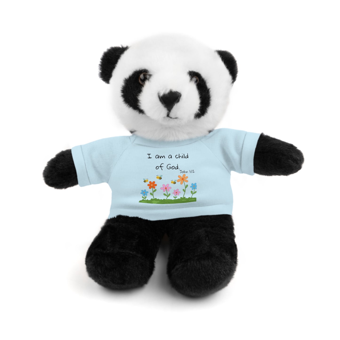 Christan Plush Toy, John 1:12  — Stuffed Animal with 'I Am a Child of God' T‑Shirt
