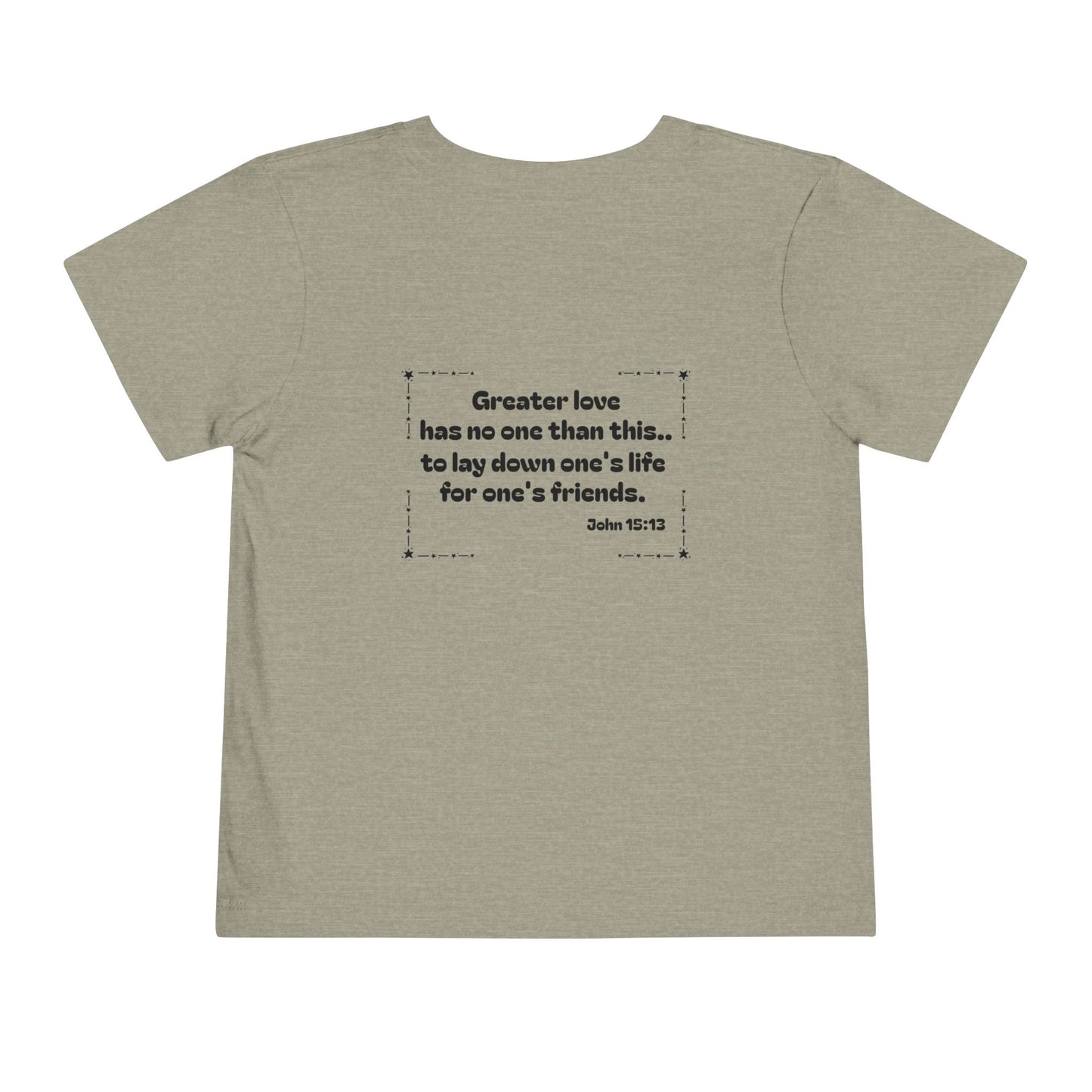 Christian Toddler Tee — Emergency Vehicle Graphics (John 15:13)