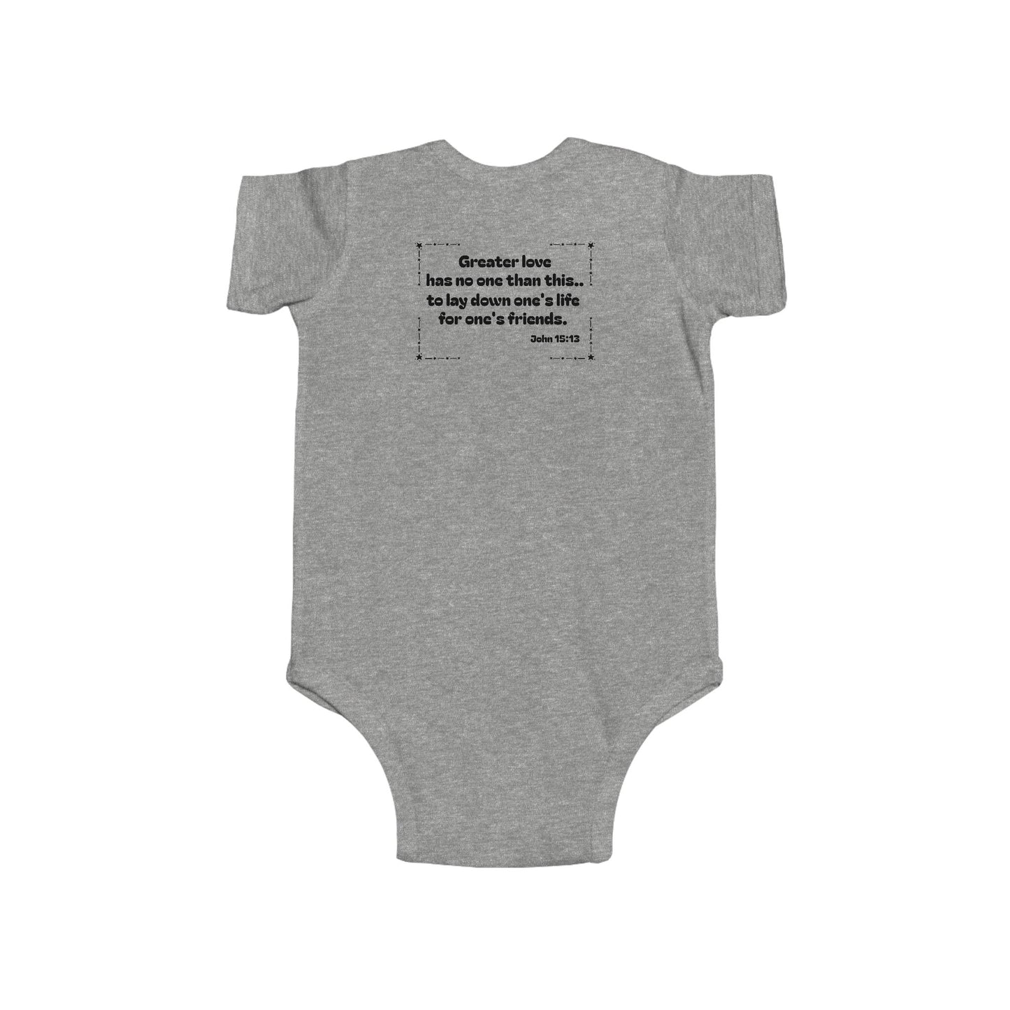 Christian Infant Bodysuit - Hero Vehicles Baby Onesie (John 15:13)