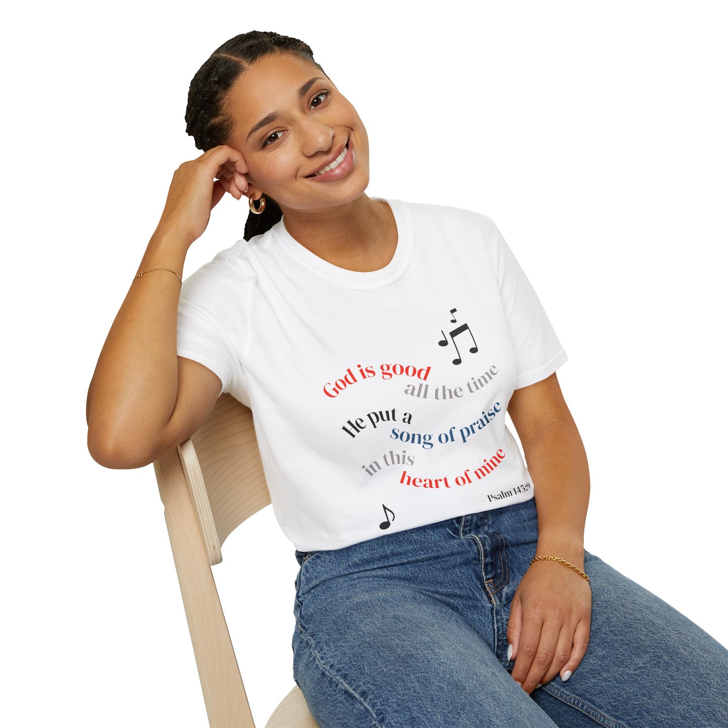 Christian Music T-Shirt — "God is good" Psalm 145:9 Worship Tee