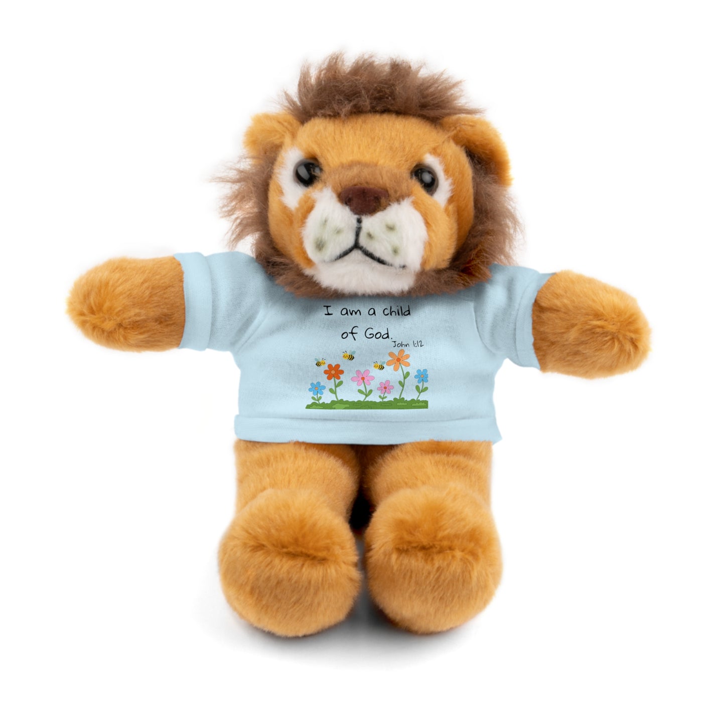 Christan Plush Toy, John 1:12  — Stuffed Animal with 'I Am a Child of God' T‑Shirt