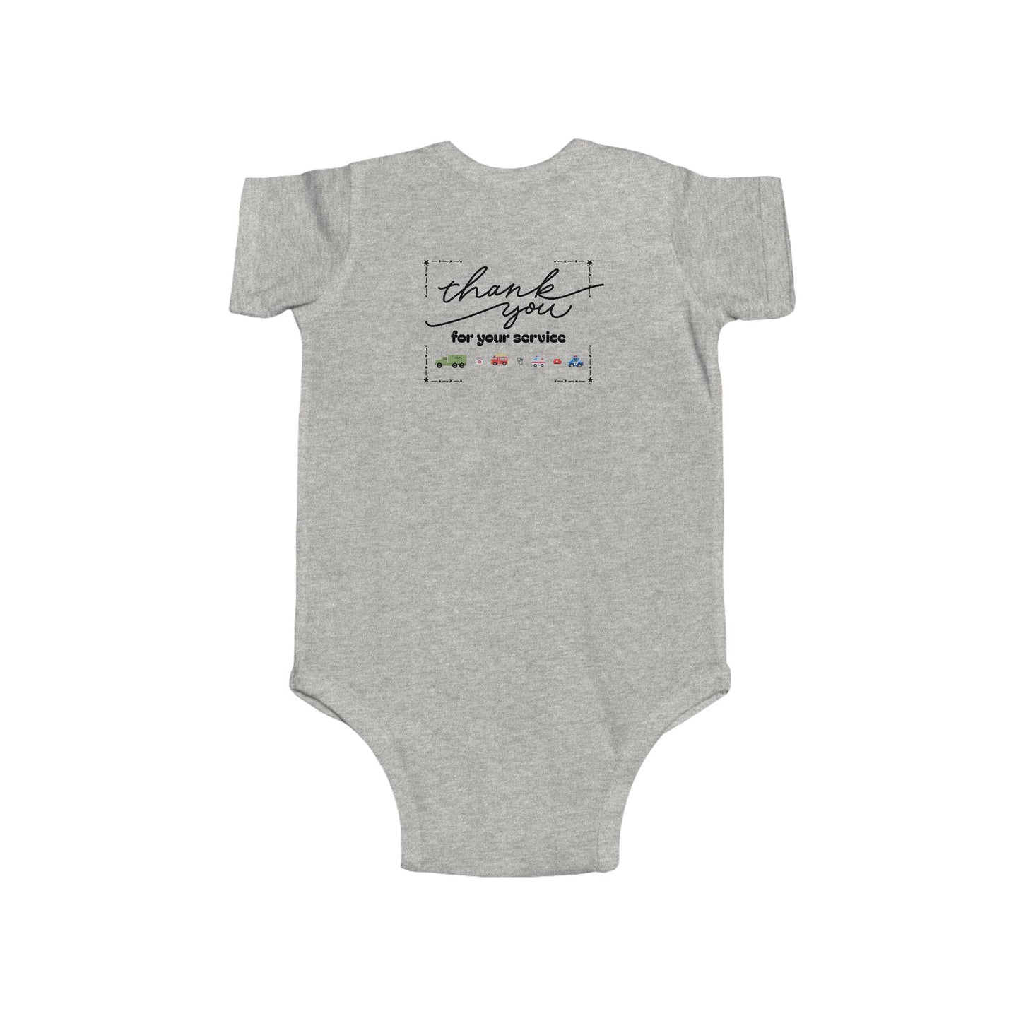 Christian Infant Bodysuit - Fire Truck Baby Onesie (John 15:13)