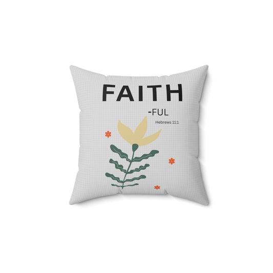 Faith-ful Hebrews 11:1 Decorative Pillow — Christian Signature Cross Throw Pillow