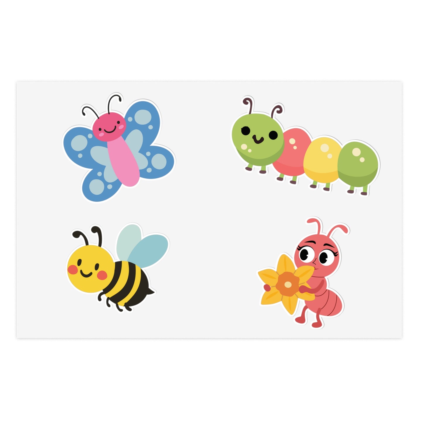 Cute Bug Sticker Sheet —VINYL Stickers for Kids, Scrapbooks & Planners