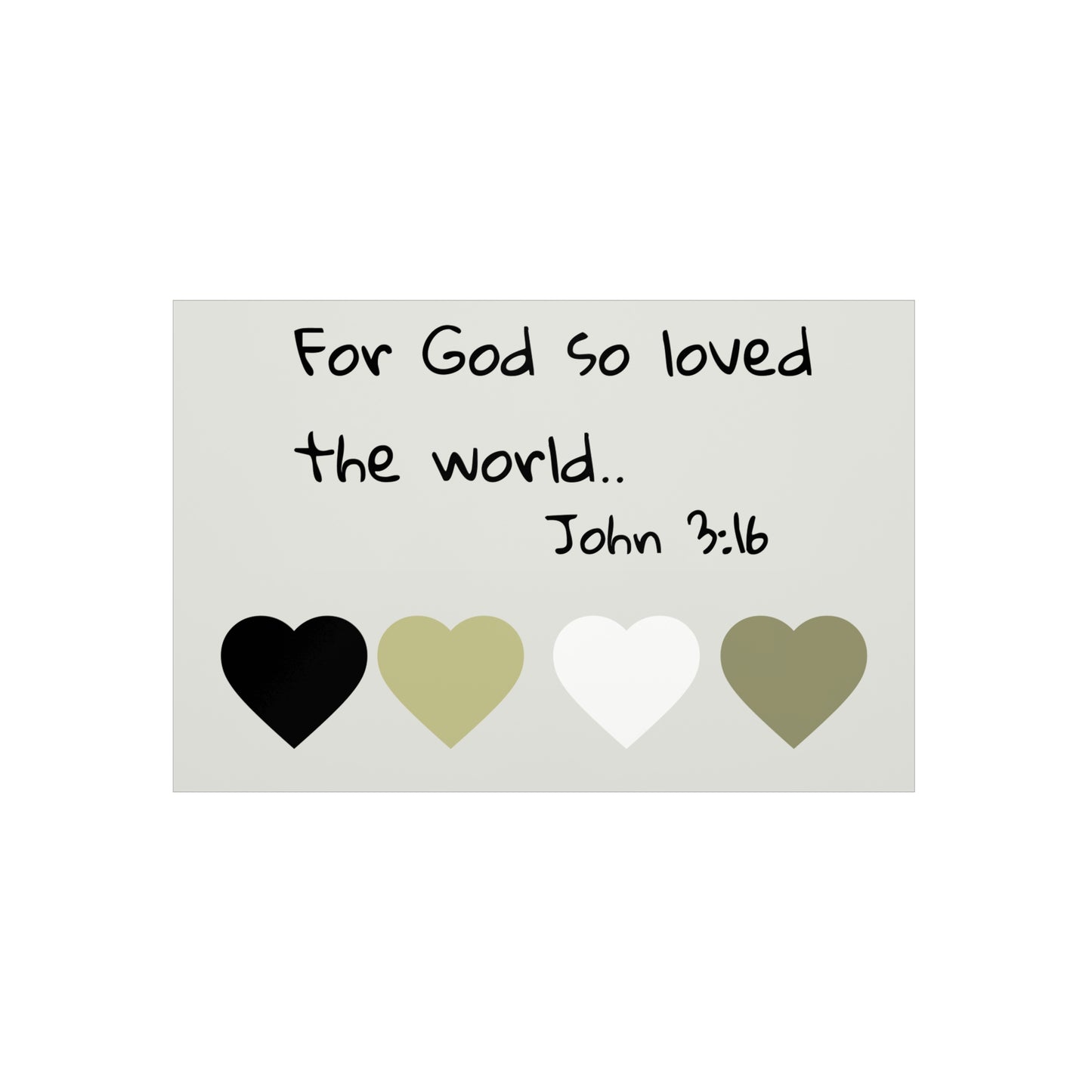 Foam Board — "For God So Loved the World" John 3:16 Christian Wall Art (Hearts Accent)
