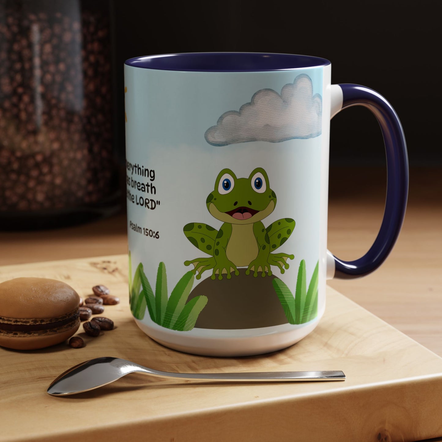 Frog Coffee Mug — Christian Ceramic Mug (Psalm 150:6)