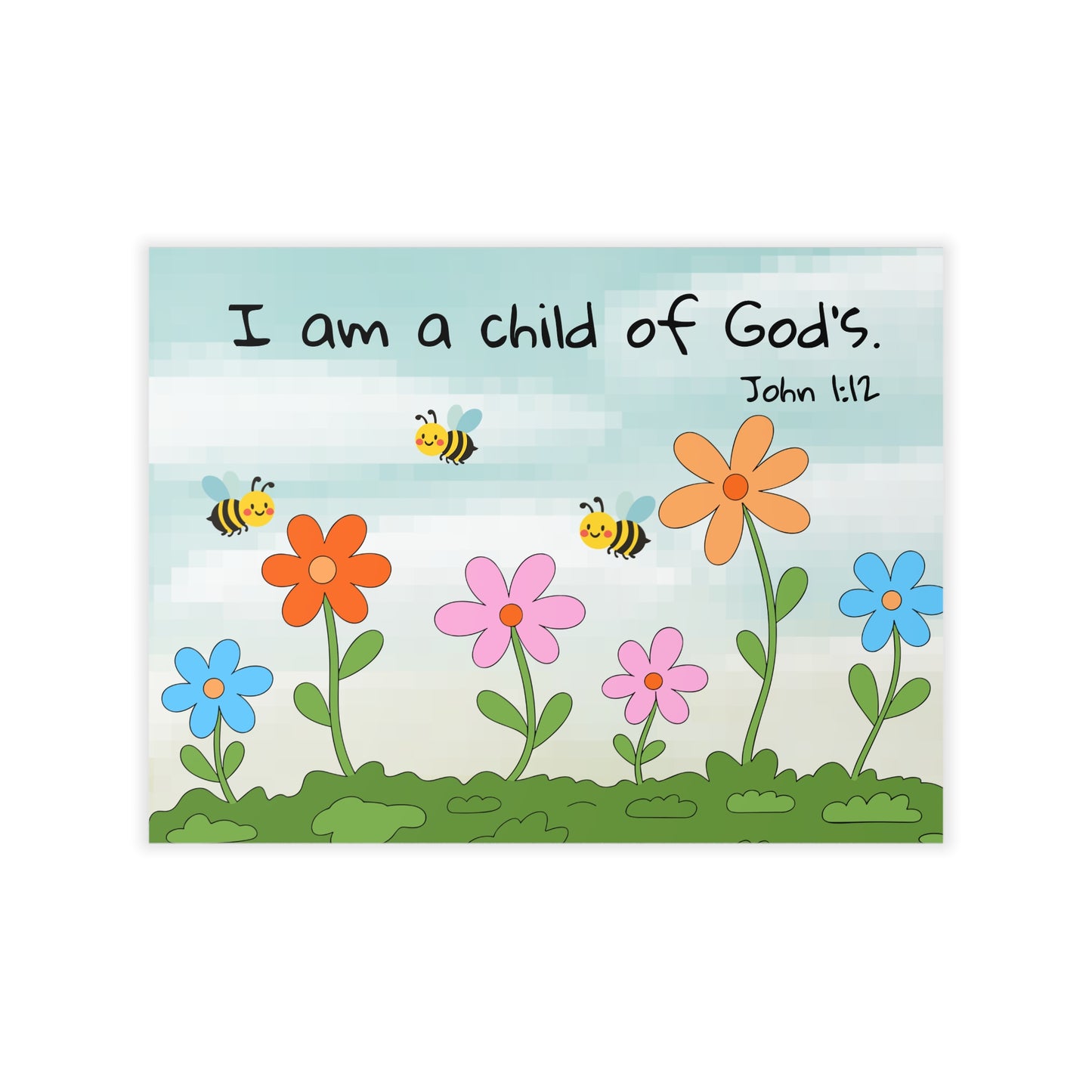 Christian Flower Wall Decal – "I am a child of God's" Nursery Art