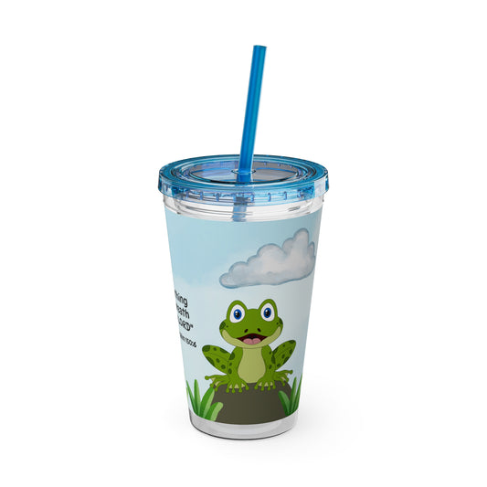Frog 16oz Tumbler with Straw — Christian Cup (Psalm 150:6)