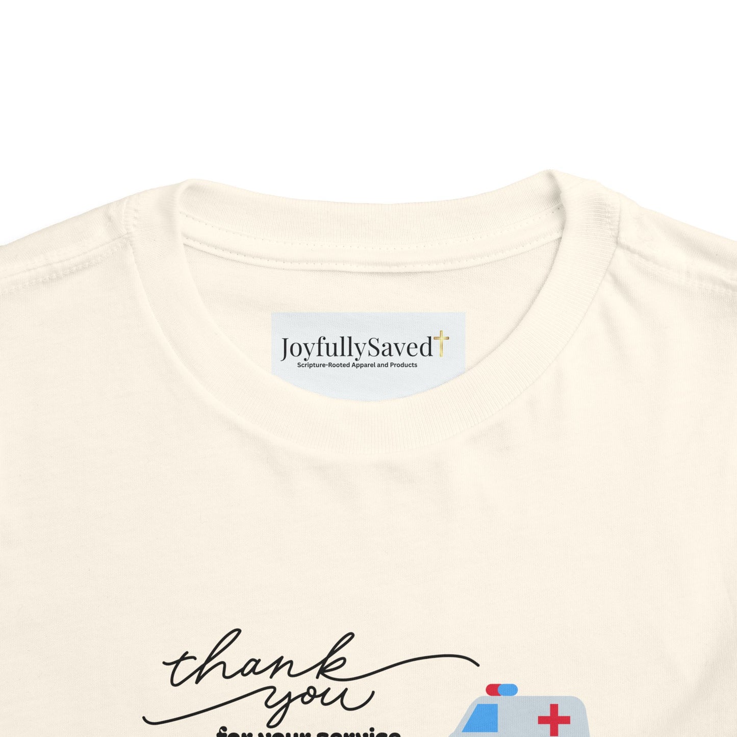 Christian Toddler Tee — Emergency Vehicle Graphics (John 15:13)