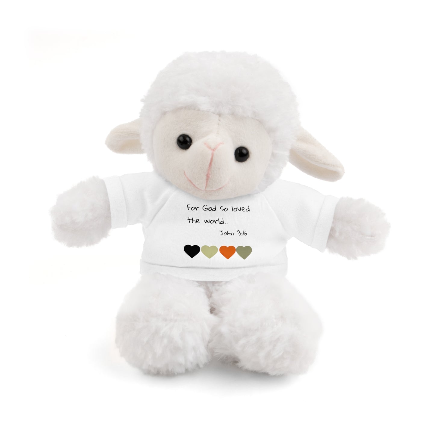 Christan Plush Toy, John 3:16  — Stuffed Animal with 'I Am a Child of God' T‑Shirt