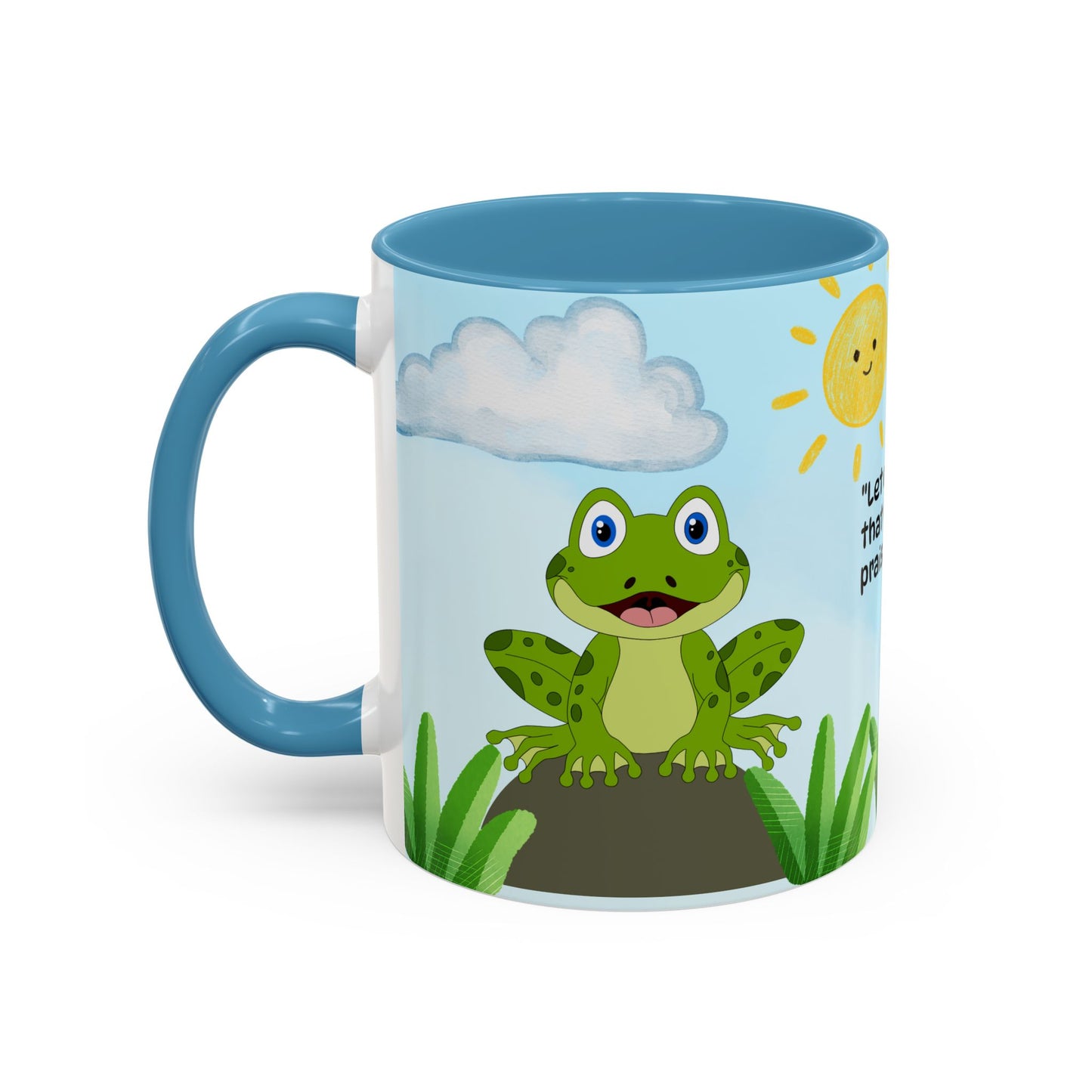 Frog Coffee Mug — Christian Ceramic Mug (Psalm 150:6)