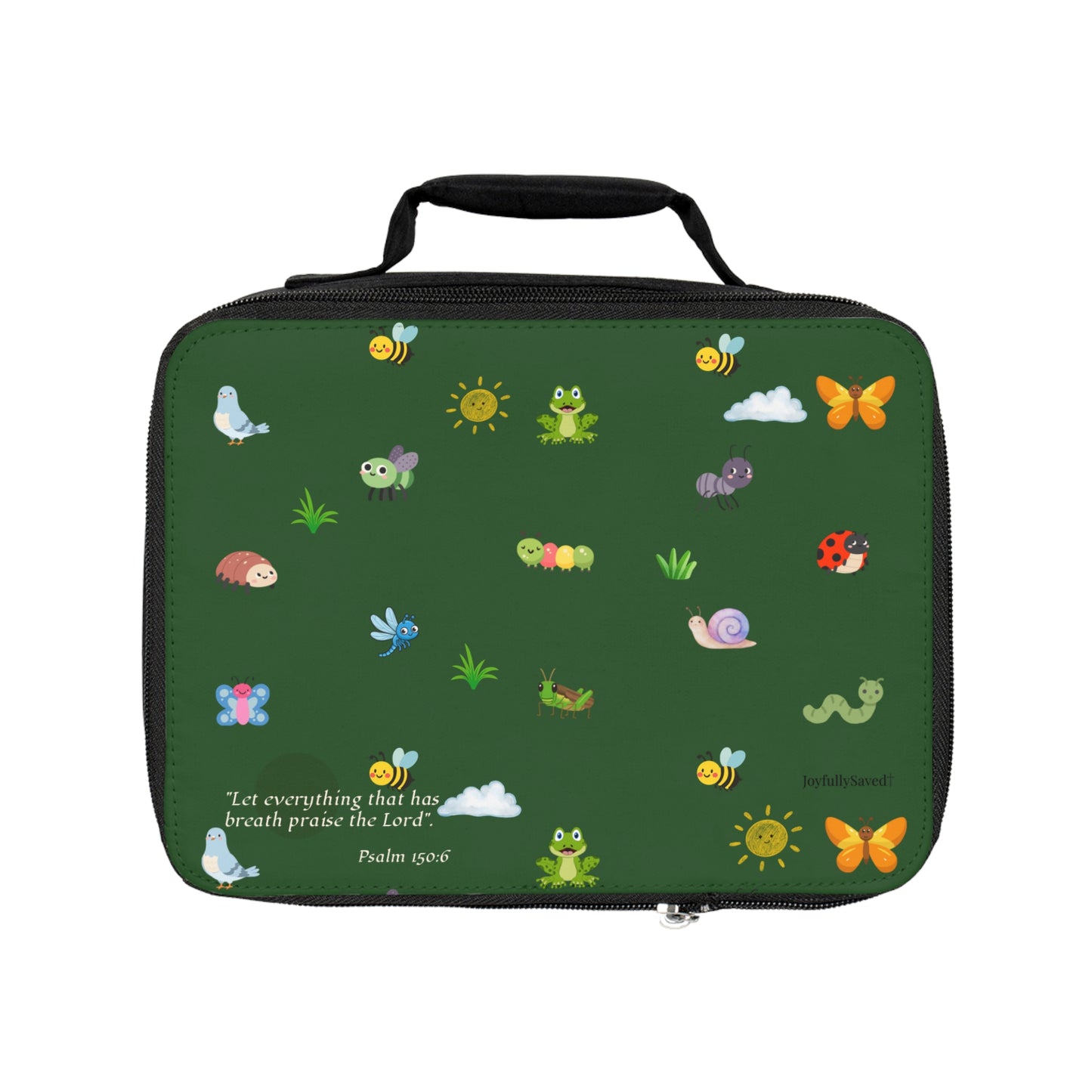 Christian Lunch Bag — Cute Colorful Bugs (Psalm 150:6)