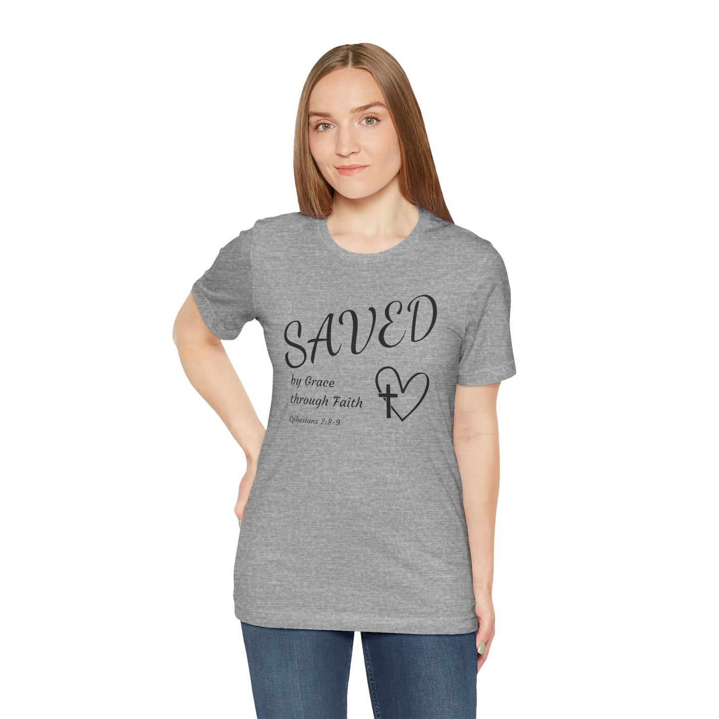 Ephesians 2:8-9 Christian T-Shirt — "SAVED by Grace through Faith" Tee
