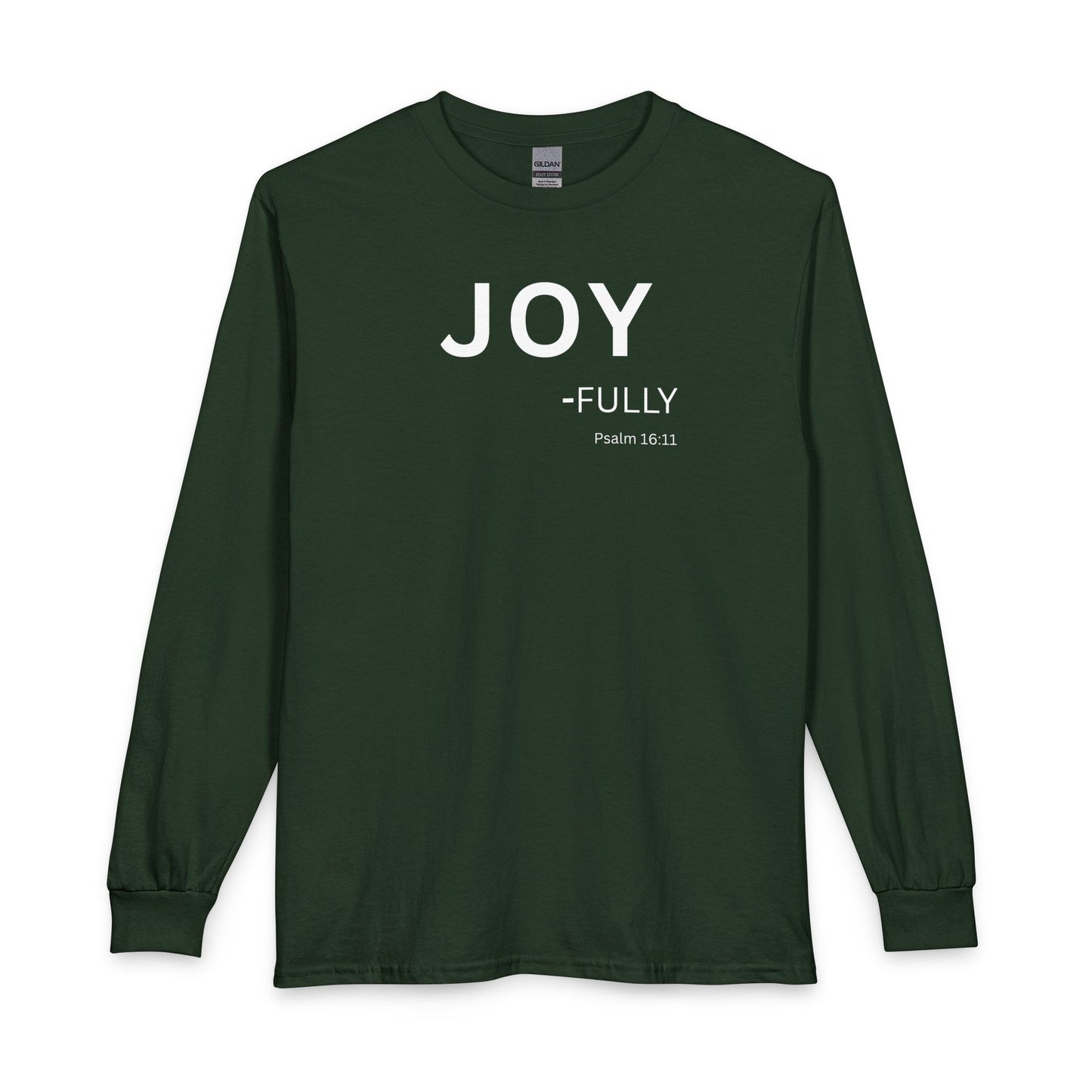 Joy-Fully Long Sleeve Tee – Christian Shirt (Psalm 16:11)
