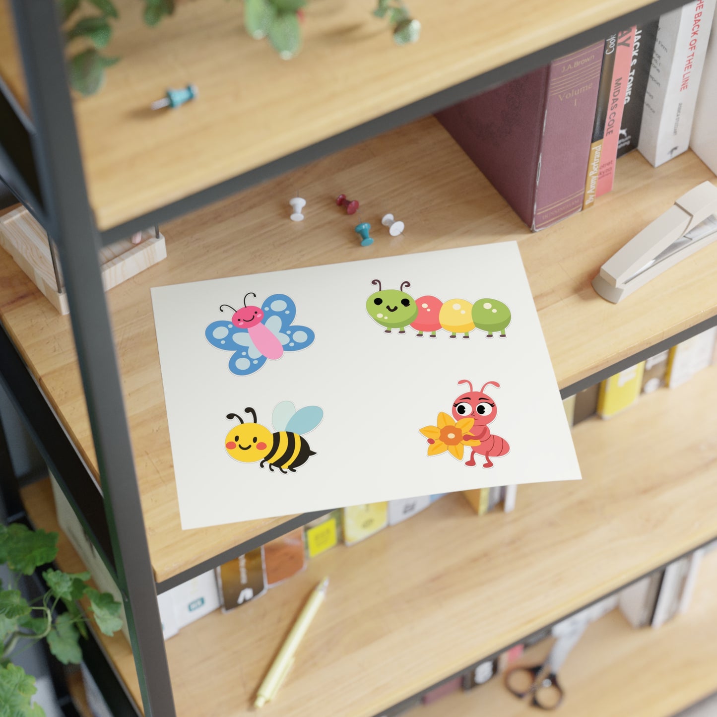 Cute Bug Sticker Sheet —VINYL Stickers for Kids, Scrapbooks & Planners