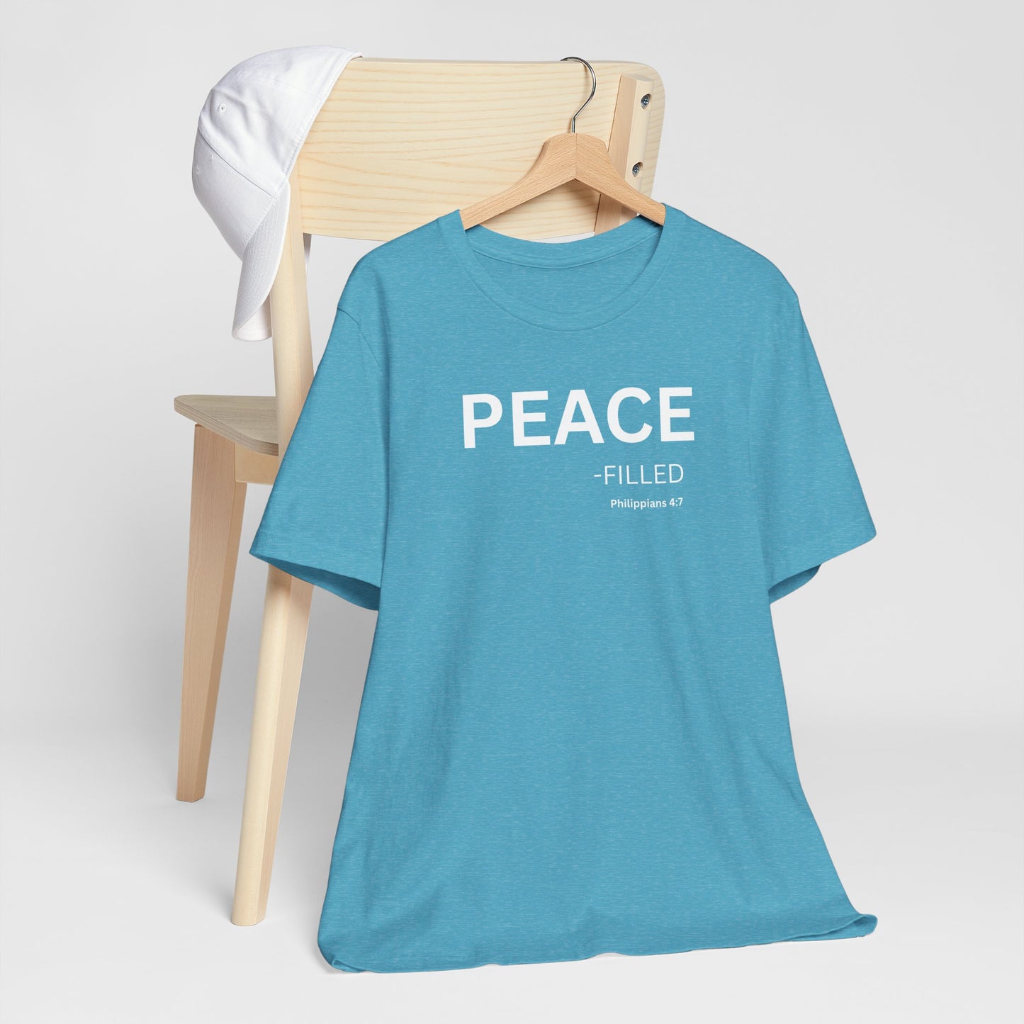PEACE - filled - (Philippans 4:7)Philippians 4:7 (NIV)  | Christian Statement T-Shirt