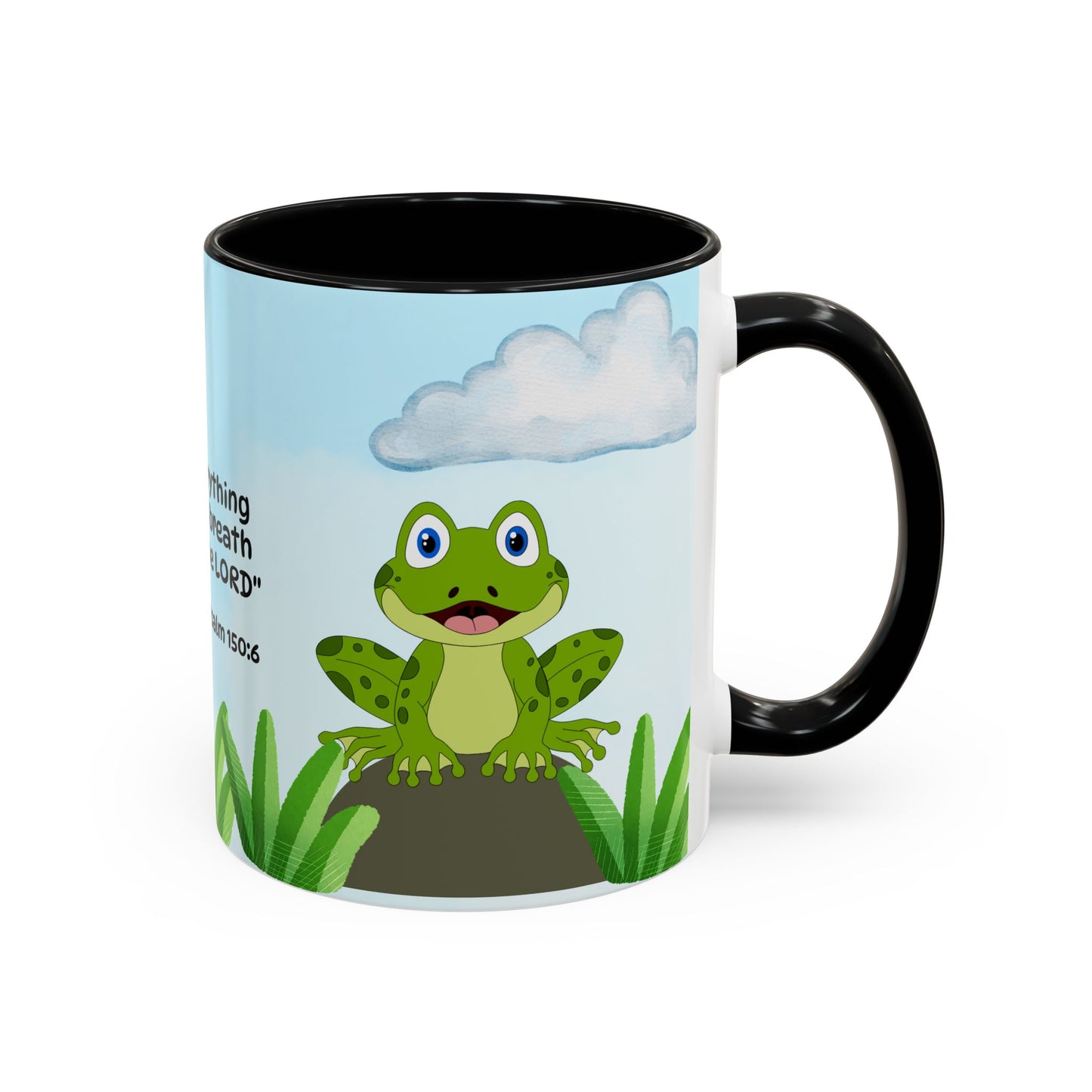 Frog Coffee Mug — Christian Ceramic Mug (Psalm 150:6)