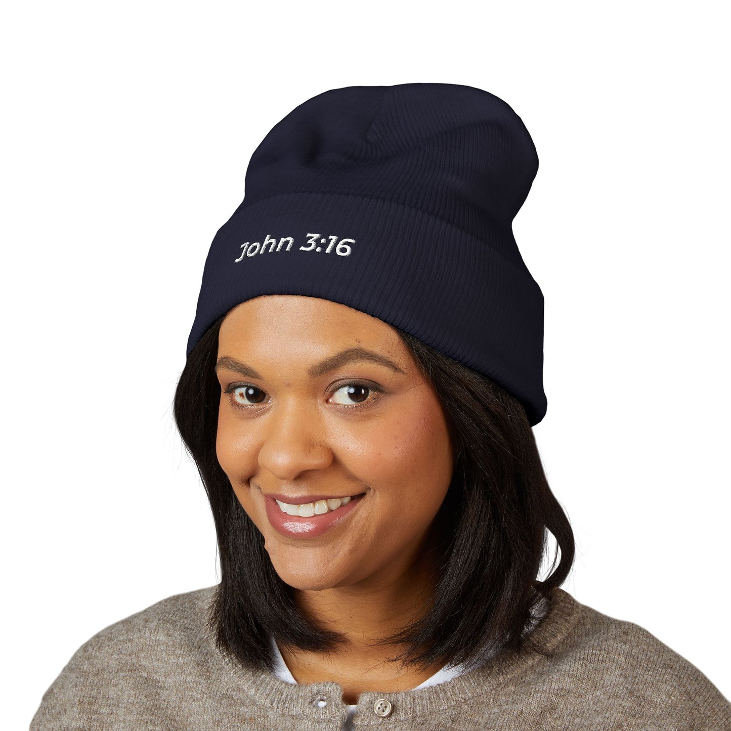 John 3:16 Embroidered Cuffed Beanie