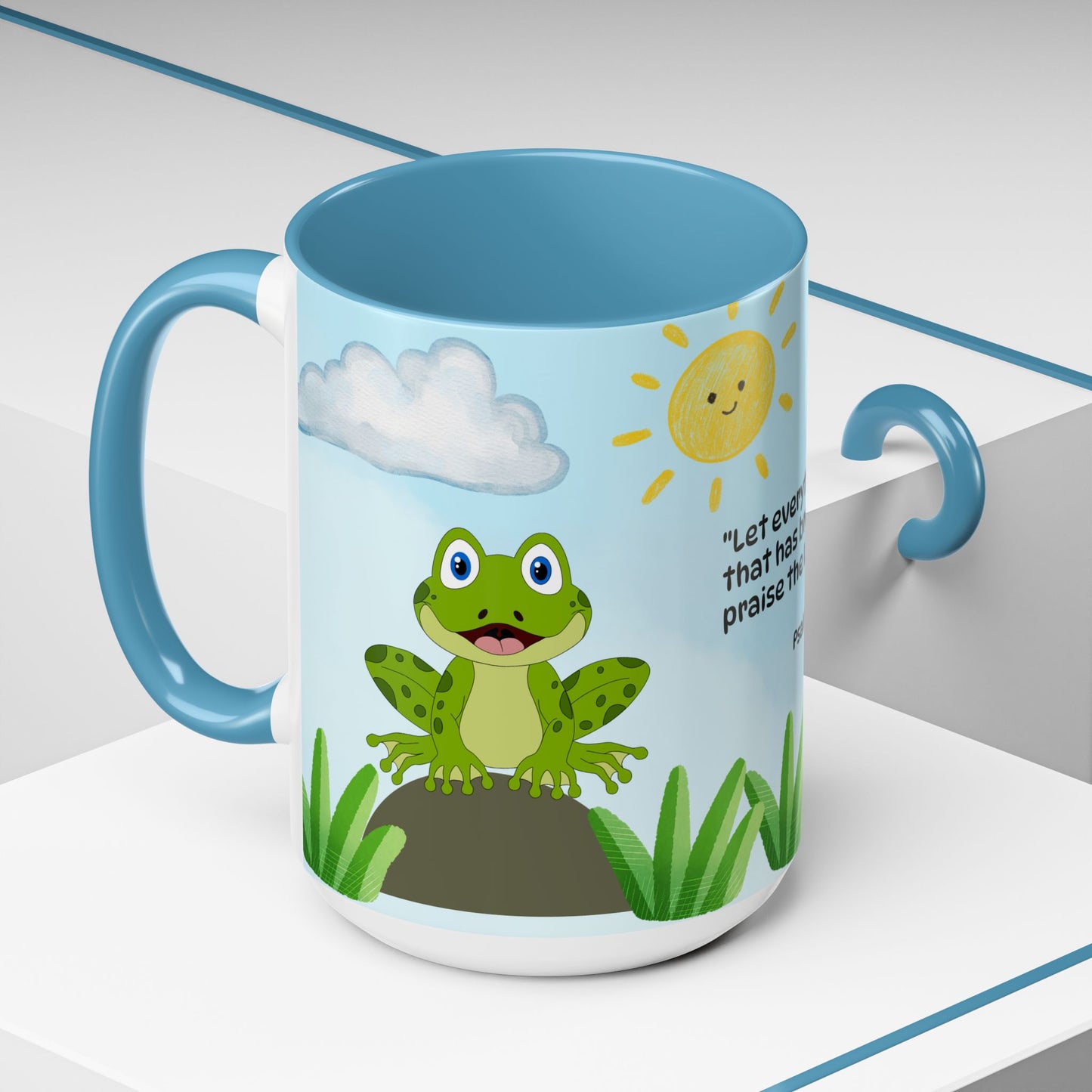 Frog Coffee Mug — Christian Ceramic Mug (Psalm 150:6)