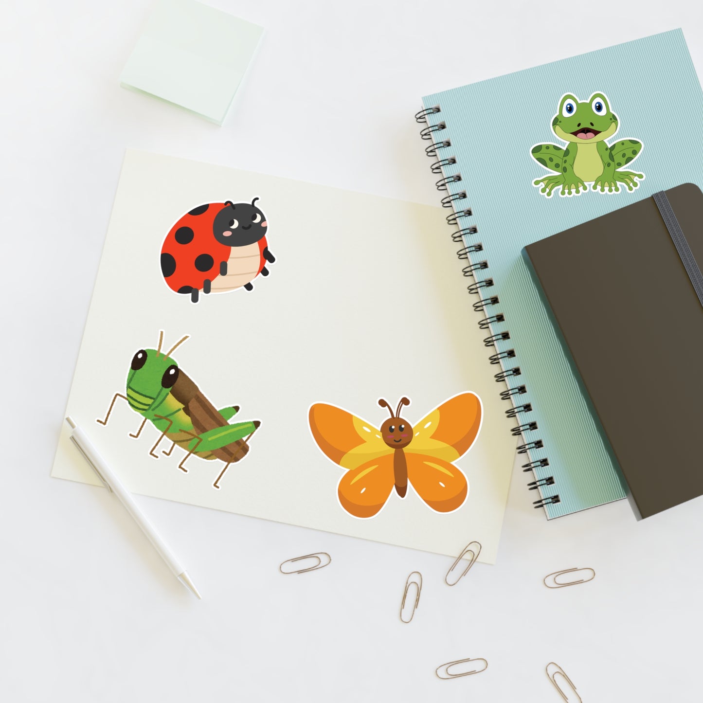 Cute Bug Sticker Sheet —VINYL Stickers for Kids, Scrapbooks & Planners