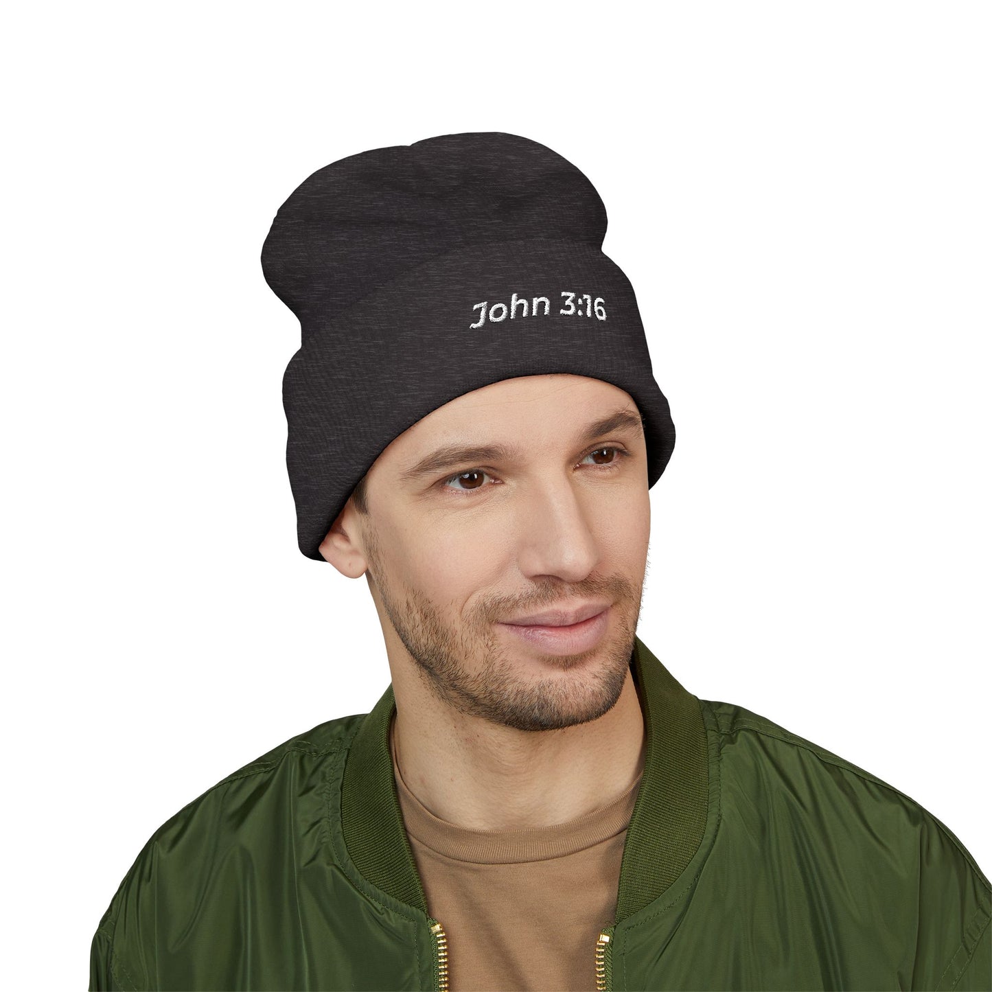 John 3:16 Embroidered Cuffed Beanie