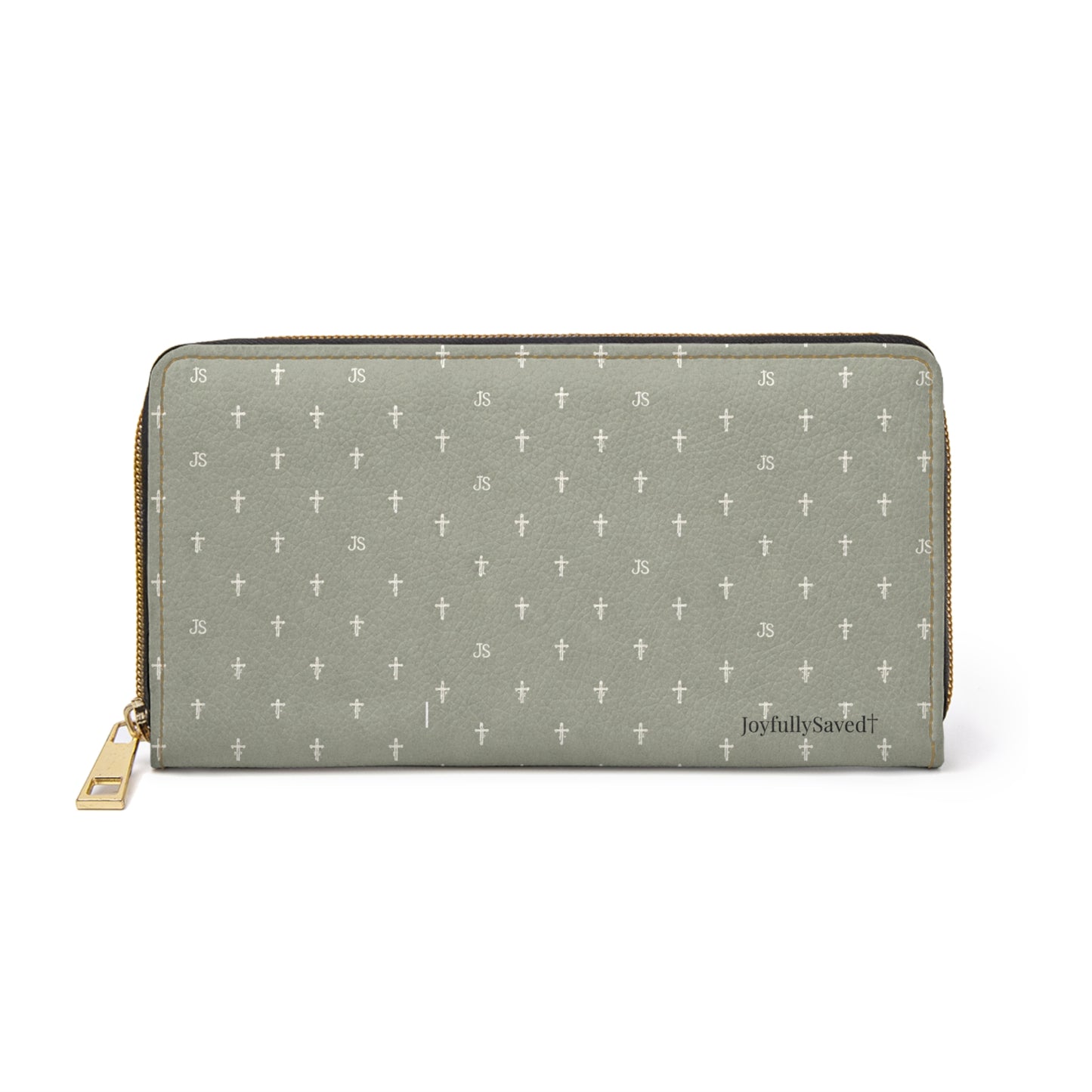 Sage Zipper Wallet — Christian Signature Cross Wallet