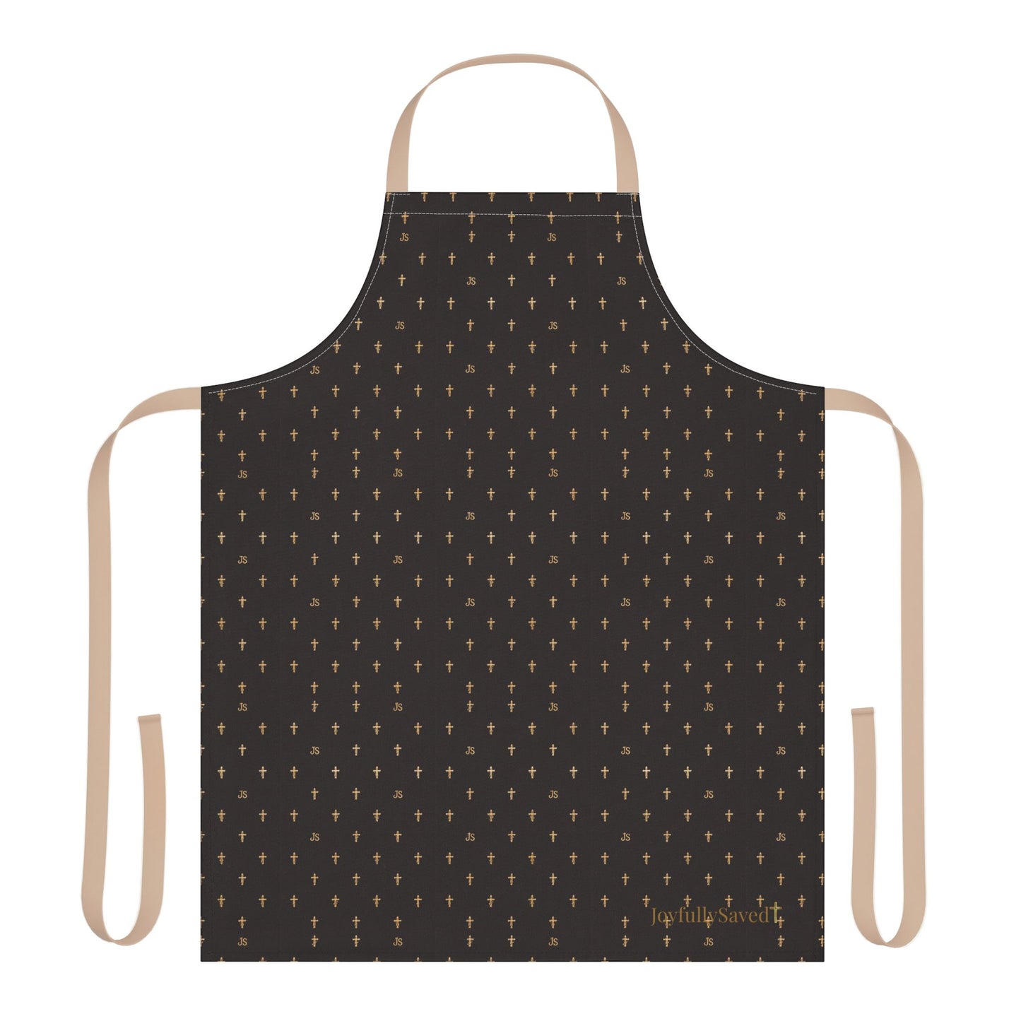 Christian Cross Black Apron —Faith Kitchen Apron