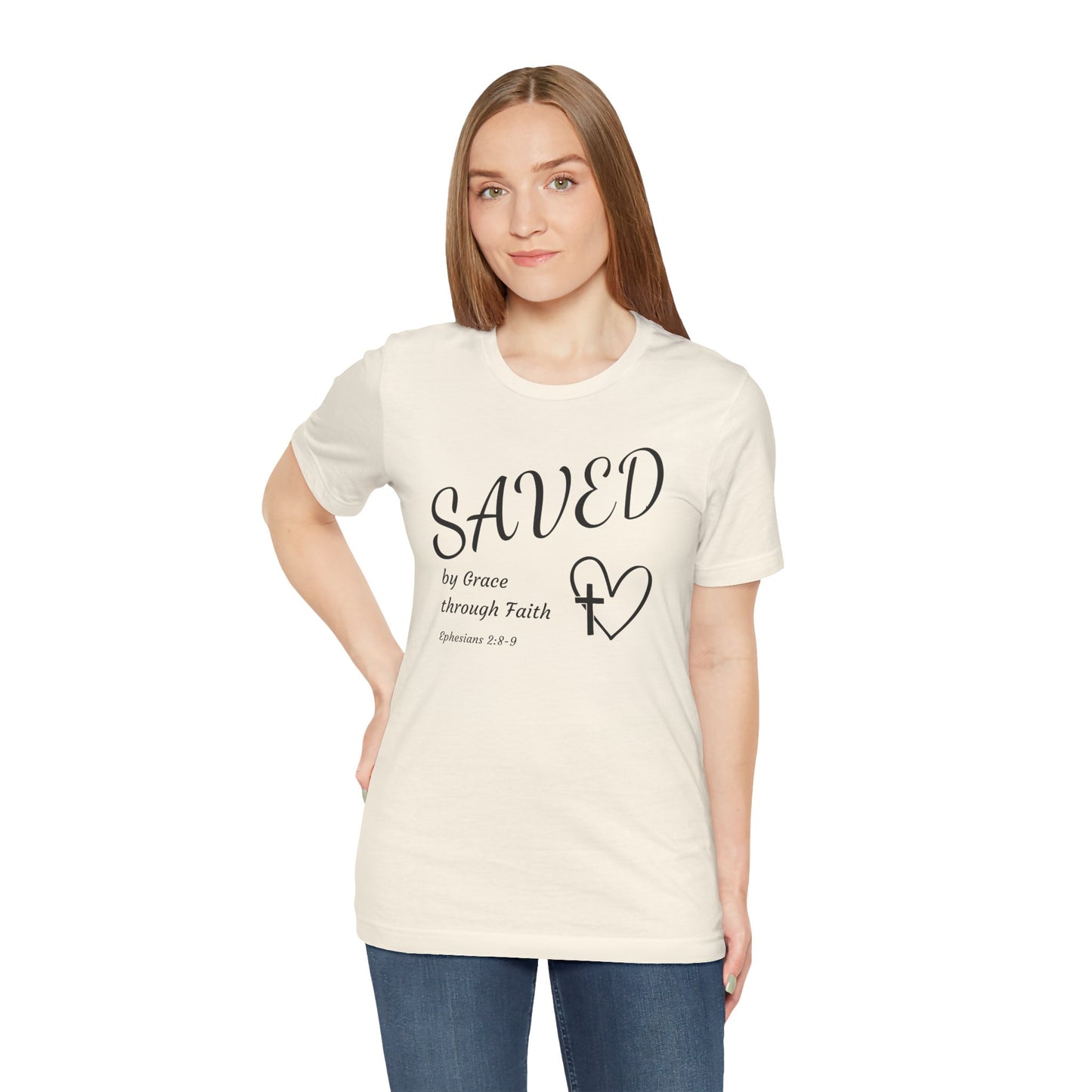 Ephesians 2:8-9 Christian T-Shirt — "SAVED by Grace through Faith" Tee