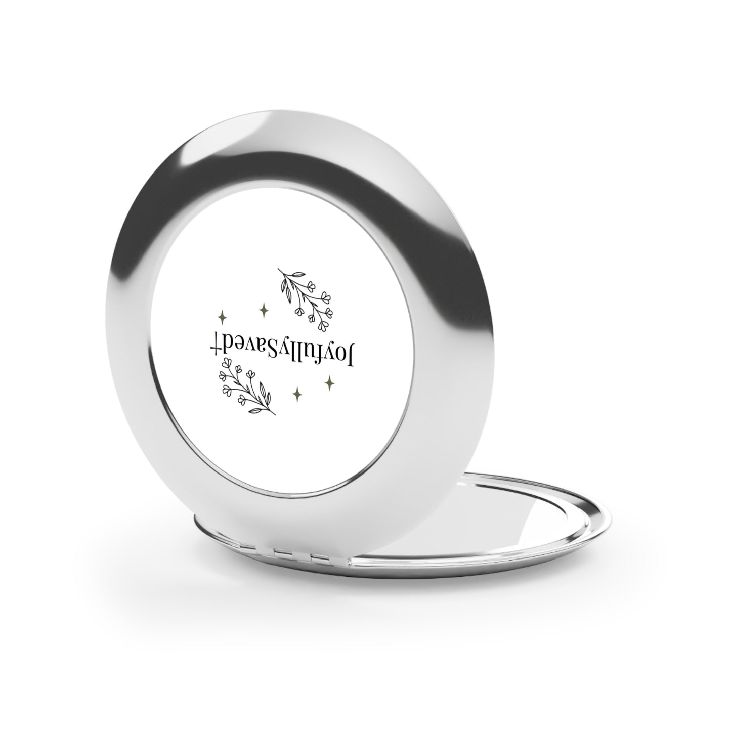 Compact Travel Mirror — "JoyfullySaved" Christian Pocket Mirror