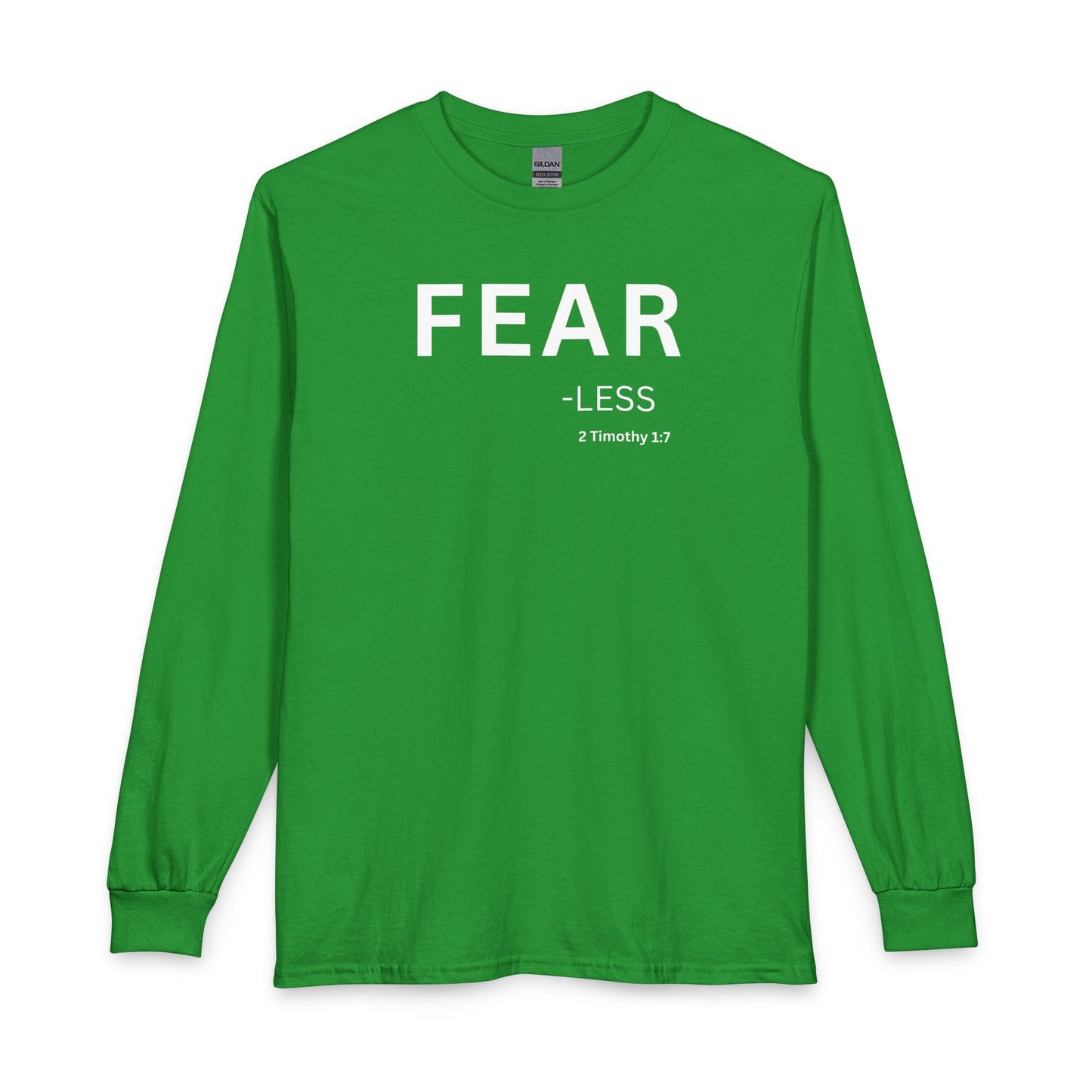 Fear-Less Long Sleeve Tee – Christian Shirt (2 Timothy 1:7)