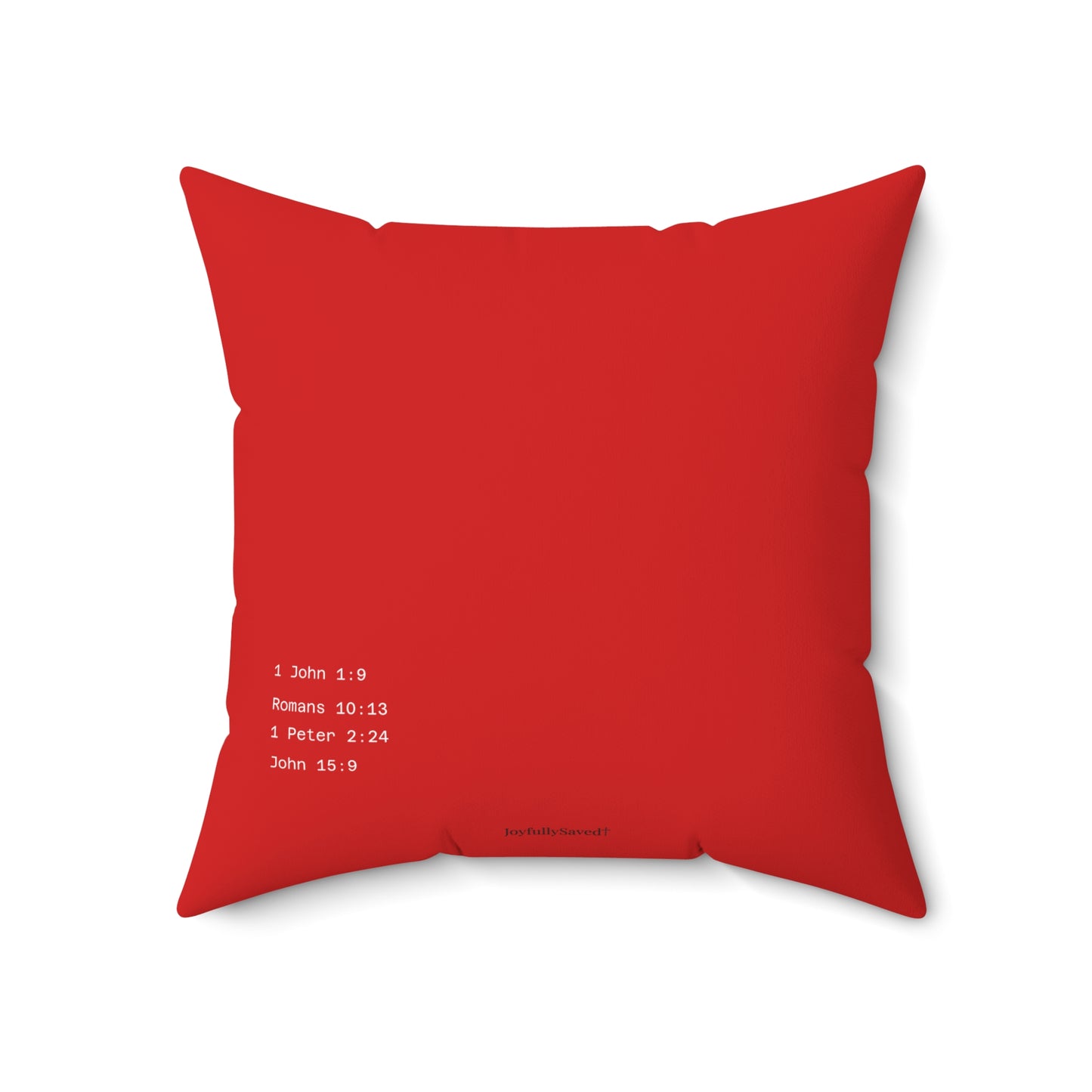 Jesus Square Pillow — Chrisian Decorative Throw Pillow, Red & White
