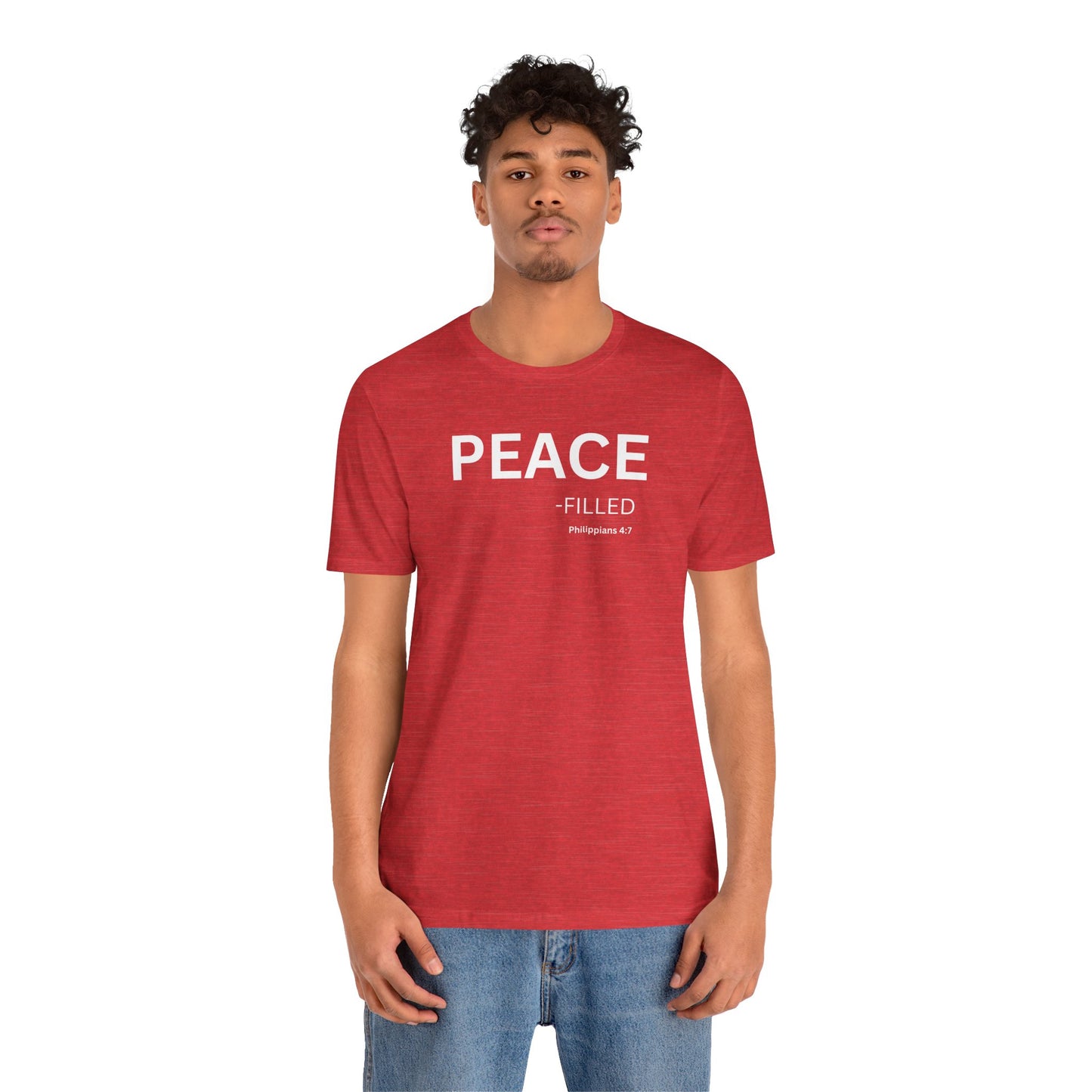 PEACE - filled - (Philippans 4:7)Philippians 4:7 (NIV)  | Christian Statement T-Shirt