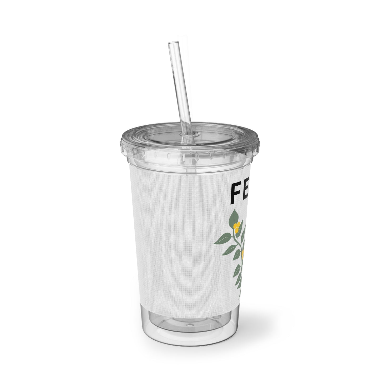 Fear-less Acrylic Tumbler — Floral Faith Travel Cup (2 Timothy 1:7)