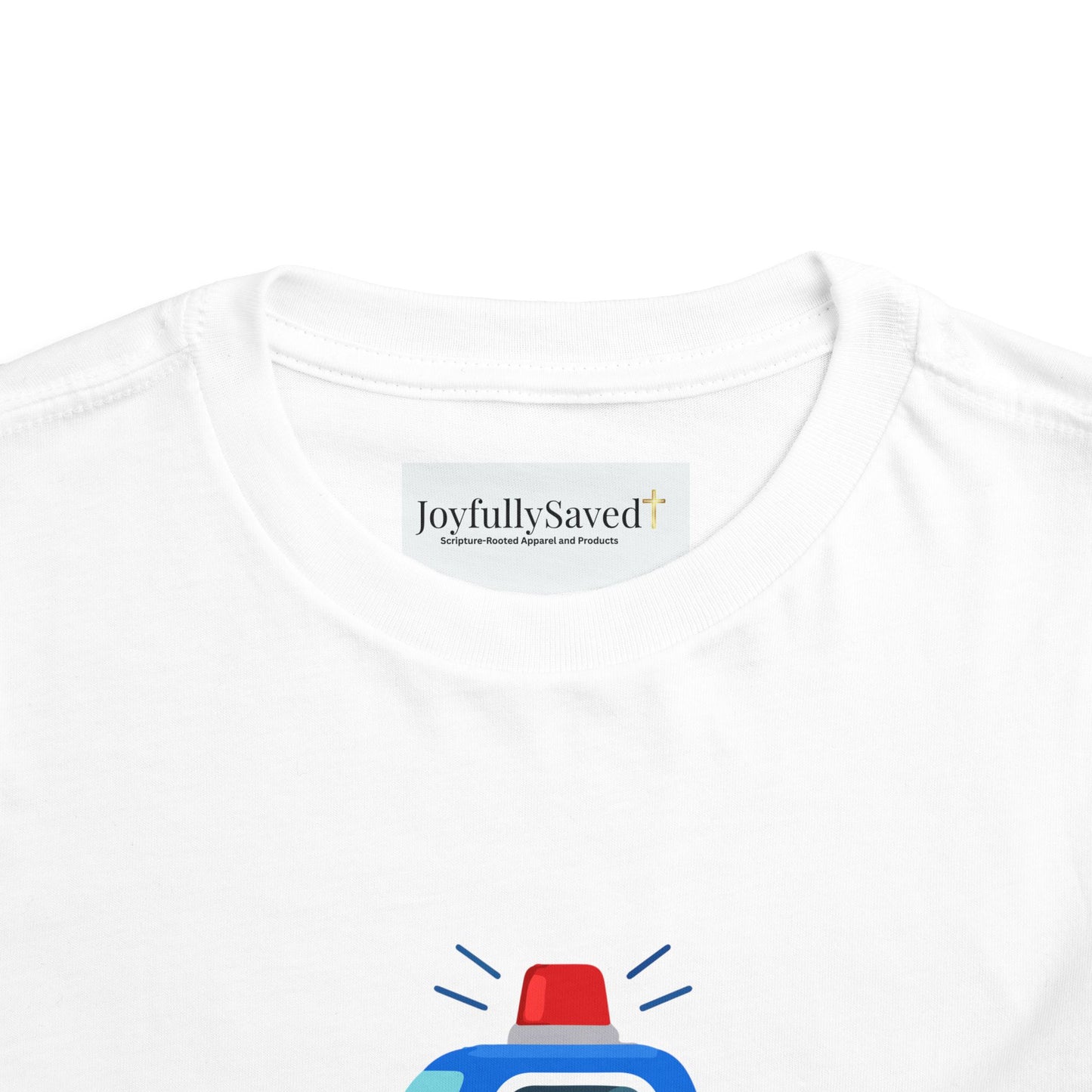 Christian Toddler Tee — Police Car Graphic (John 15:13)